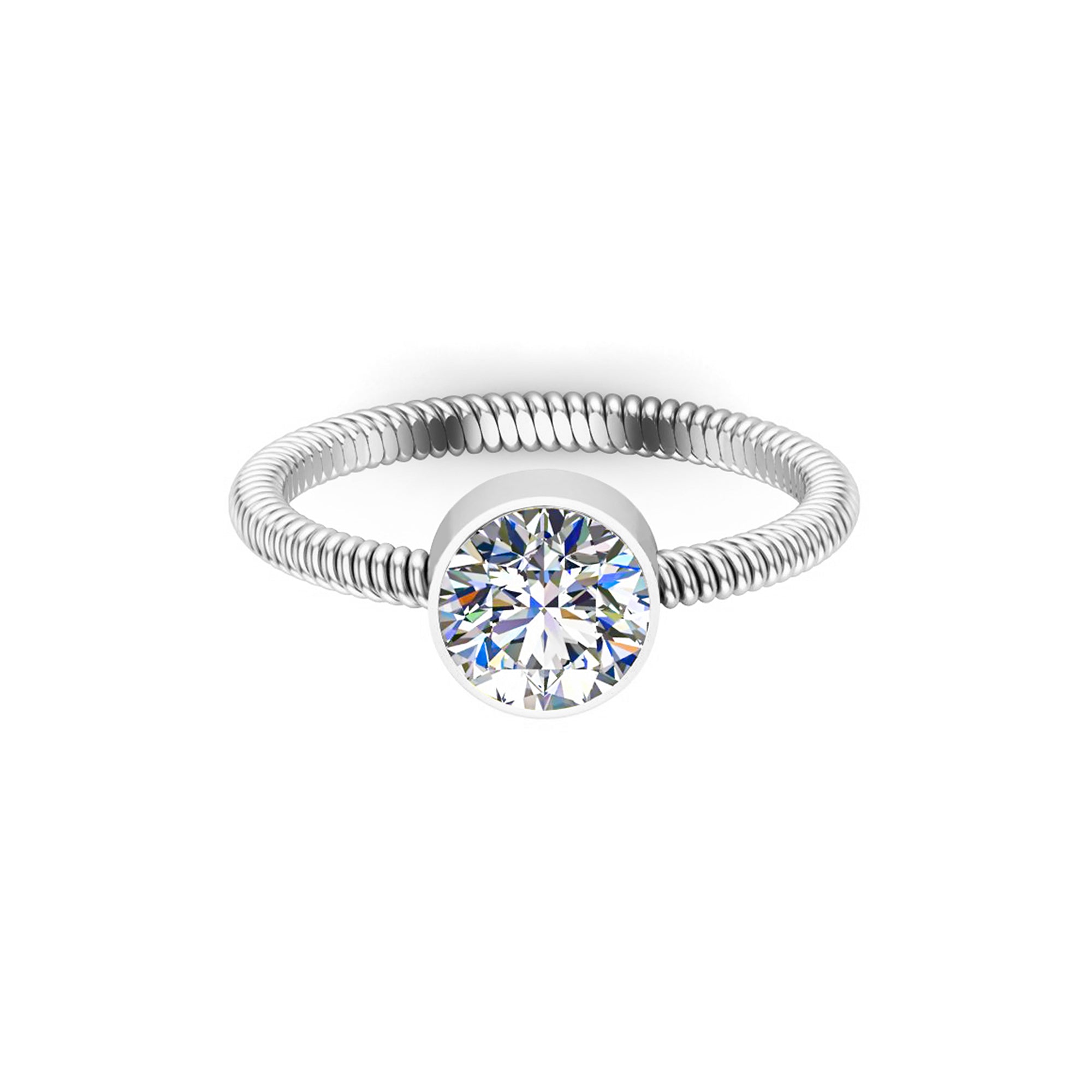 Argent 925 Solitaire Bague Argent 62 Bague Style Solitaire En