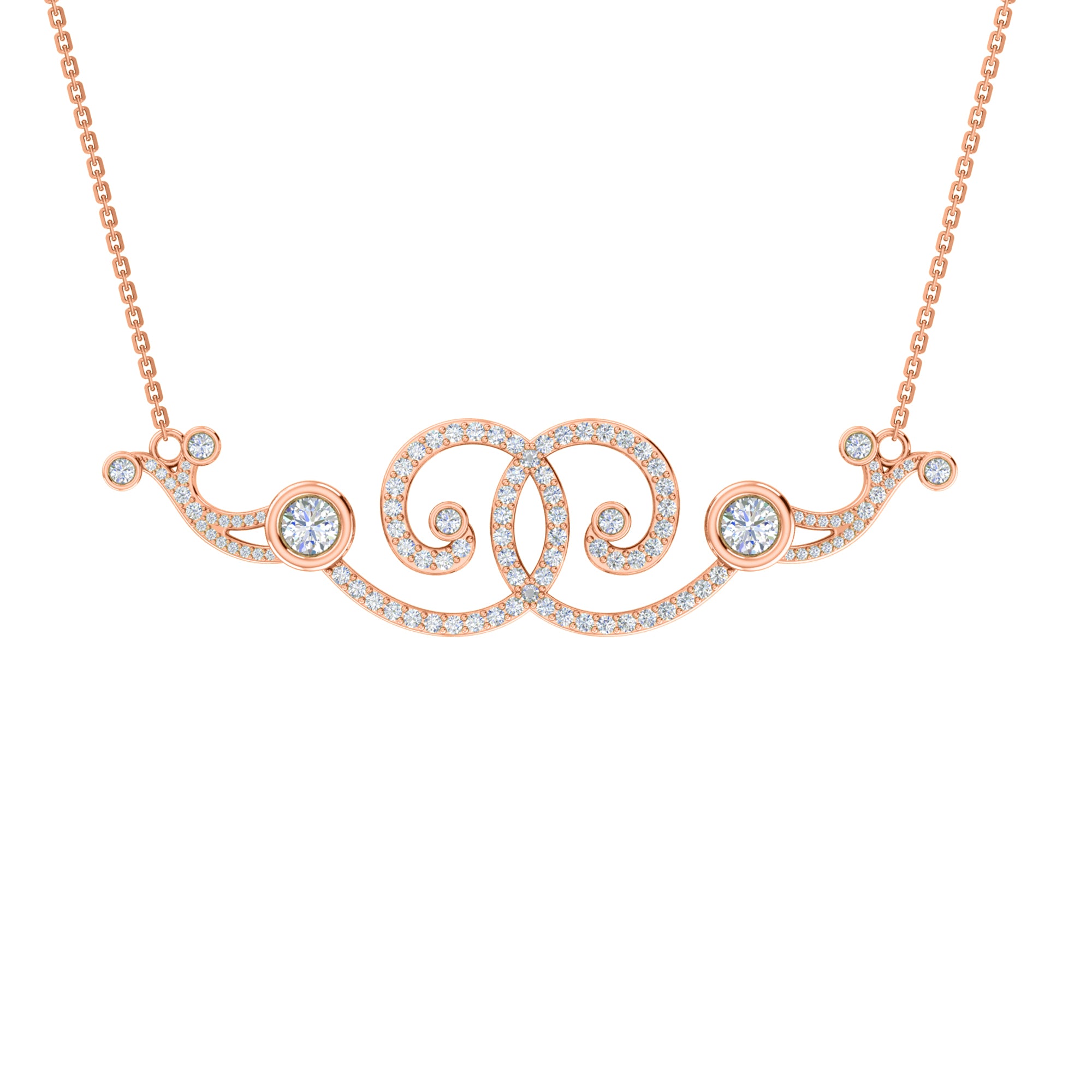 RKC CT Kalung Pesona Moissanite 925 Perak 14K Berlapis Emas Mawar Berat Produk GM Tinggi MM