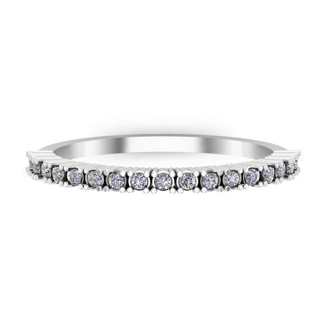 Stackable Rings Thin Platinum Diamond Wedding Band Unique Platinum