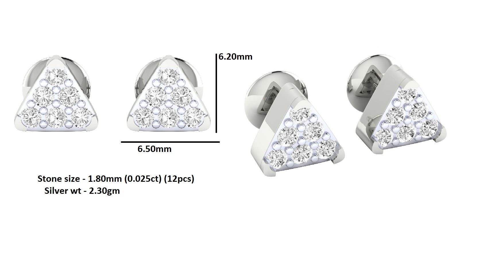 حلق نسائي صغير من الفضة الإسترليني RKC عيار 925 عيار 14 أصفر أكثر من 2.30 جرام ارتفاع 6.20 ملم