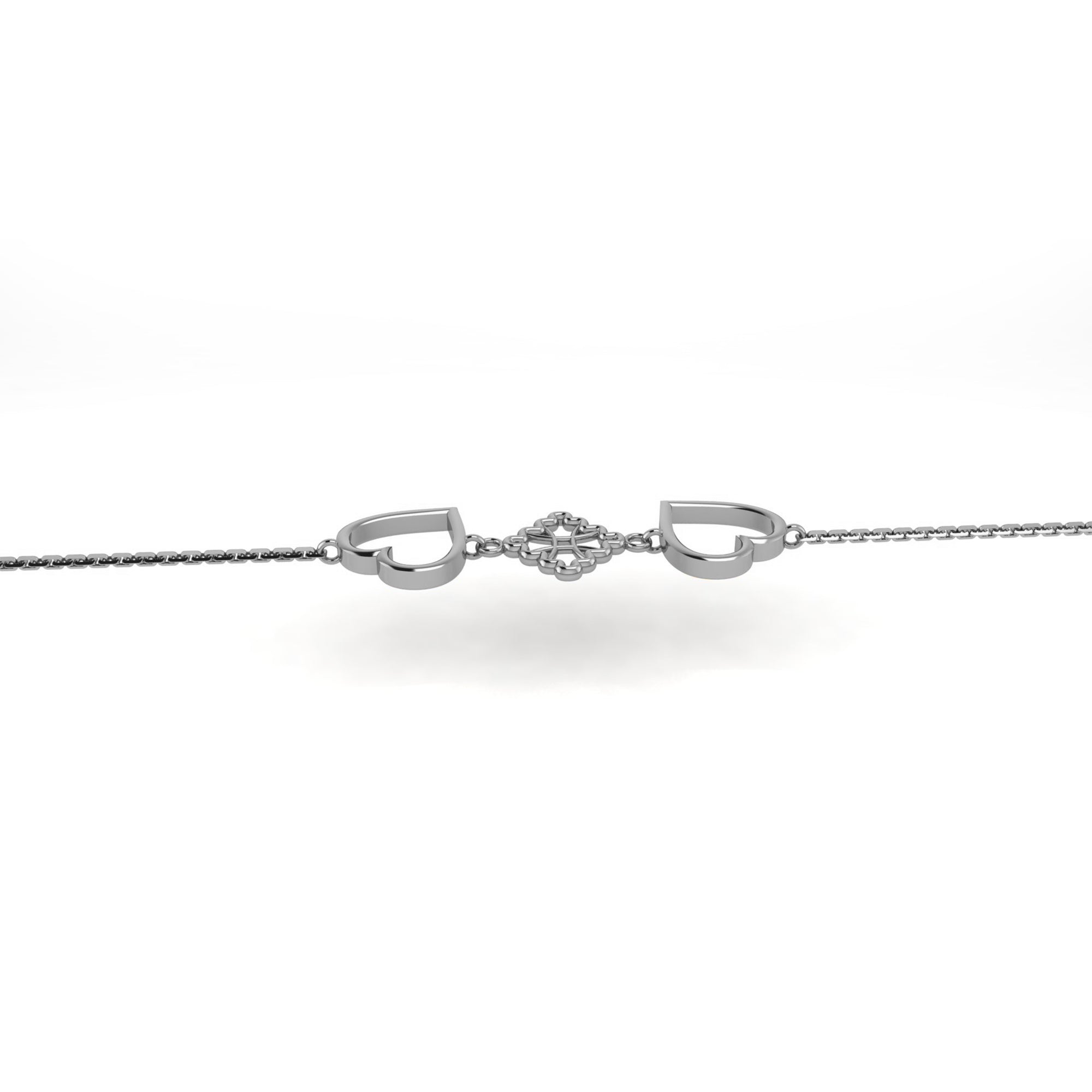 RKC 925 ασήμι 925 Γυναικείο γοητευτικό βραχιόλι με χρυσή καρδιά 14 καρατίων επιχρυσωμένο Wt 4,00 g Ύψος 12,00 MM