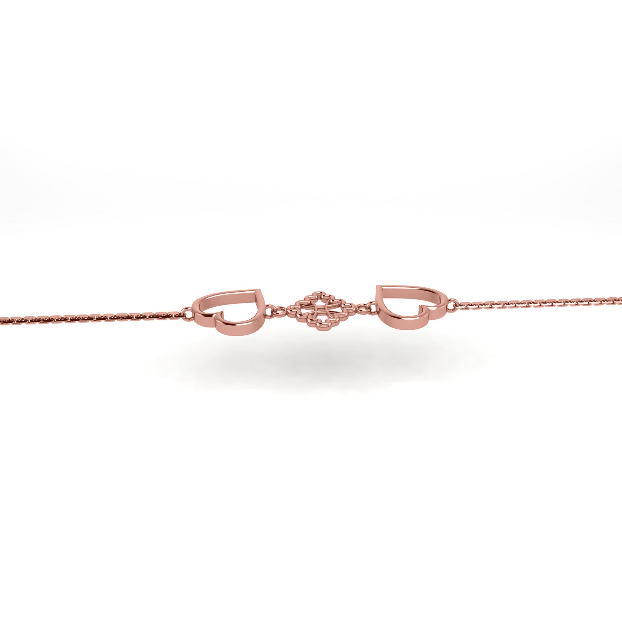 RKC 925 ασήμι 925 Γυναικείο γοητευτικό βραχιόλι με χρυσή καρδιά 14 καρατίων επιχρυσωμένο Wt 4,00 g Ύψος 12,00 MM