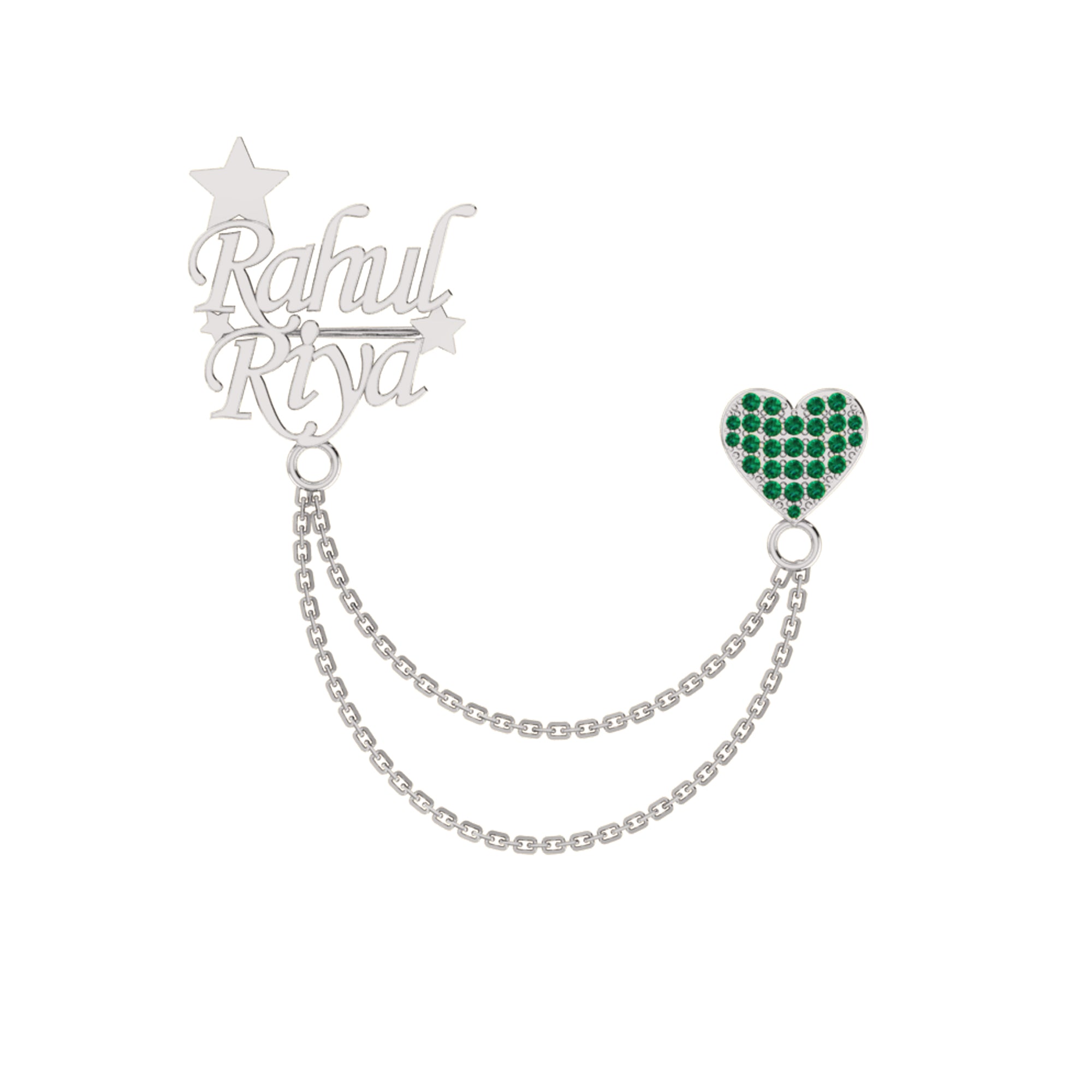 RKC 모이사나이트 925 스털링 실버 브로치 14K 옐로우 골드 도금 제품 중량 4.20GM 높이 26.85MM