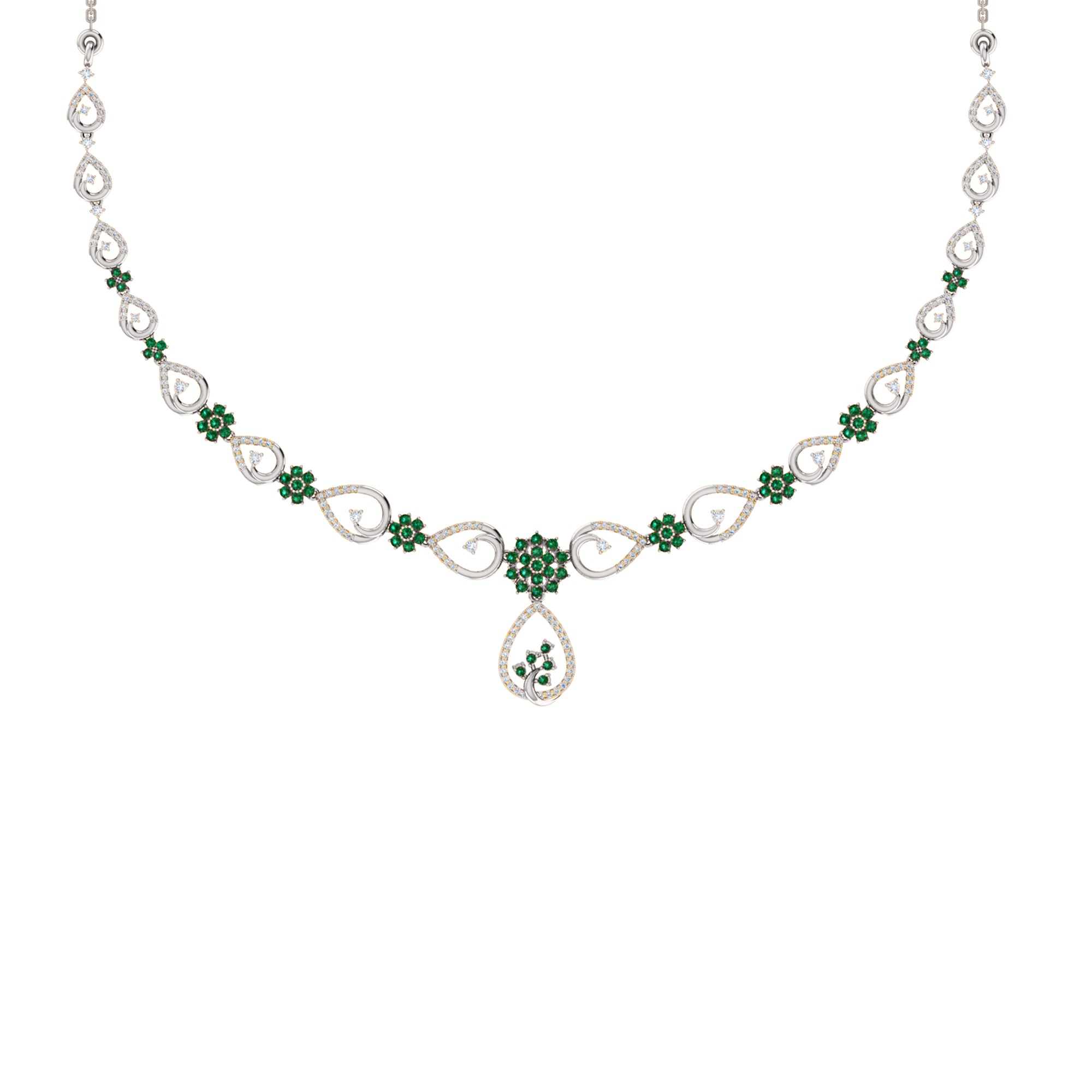 قلادة RKC 2.7 قيراط مويسانيتي ساحرة من الفضة عيار 925 مطلية بالذهب الوردي عيار 14 وزن المنتج 13.00 جم