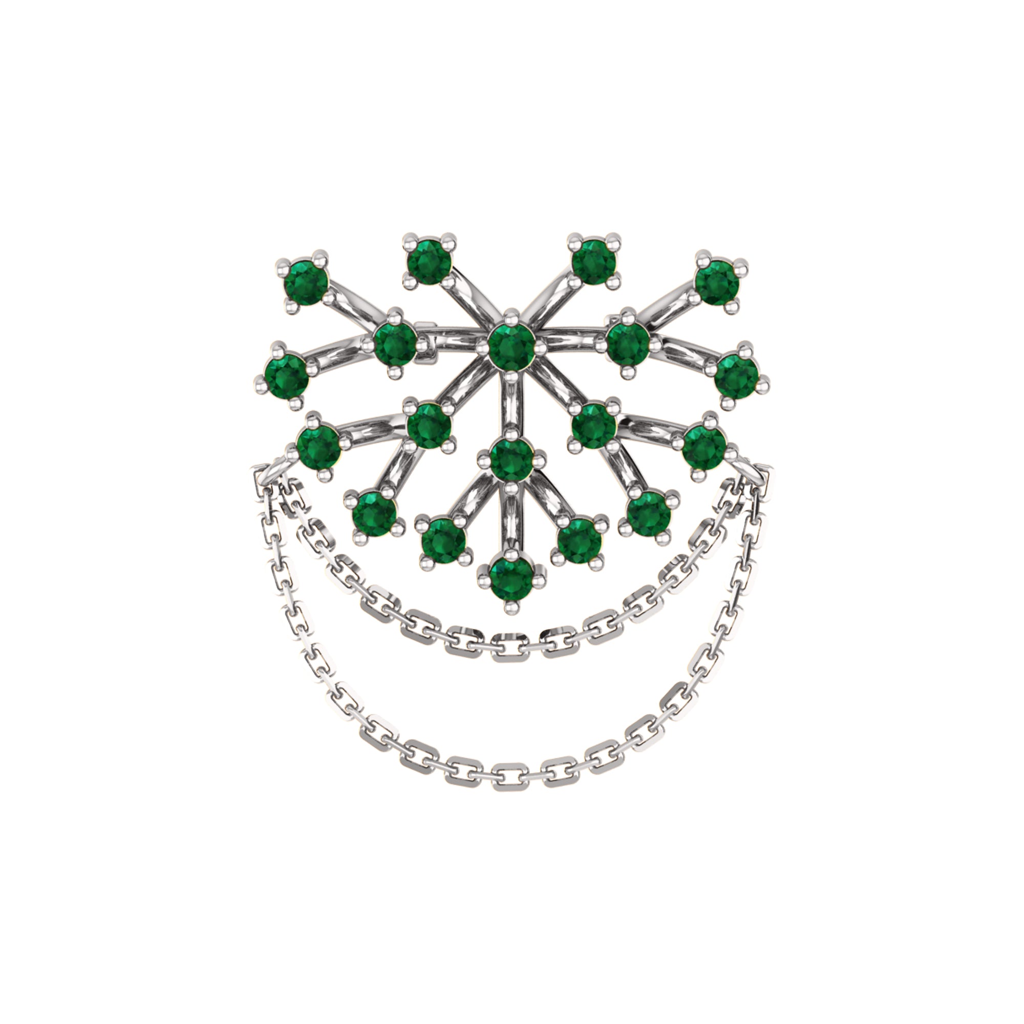 RKC Moissanite 925 Sterling Silve Brooch 14K Yellow Gold Plated Product Wt 3.00 GM Height 23.00 MM