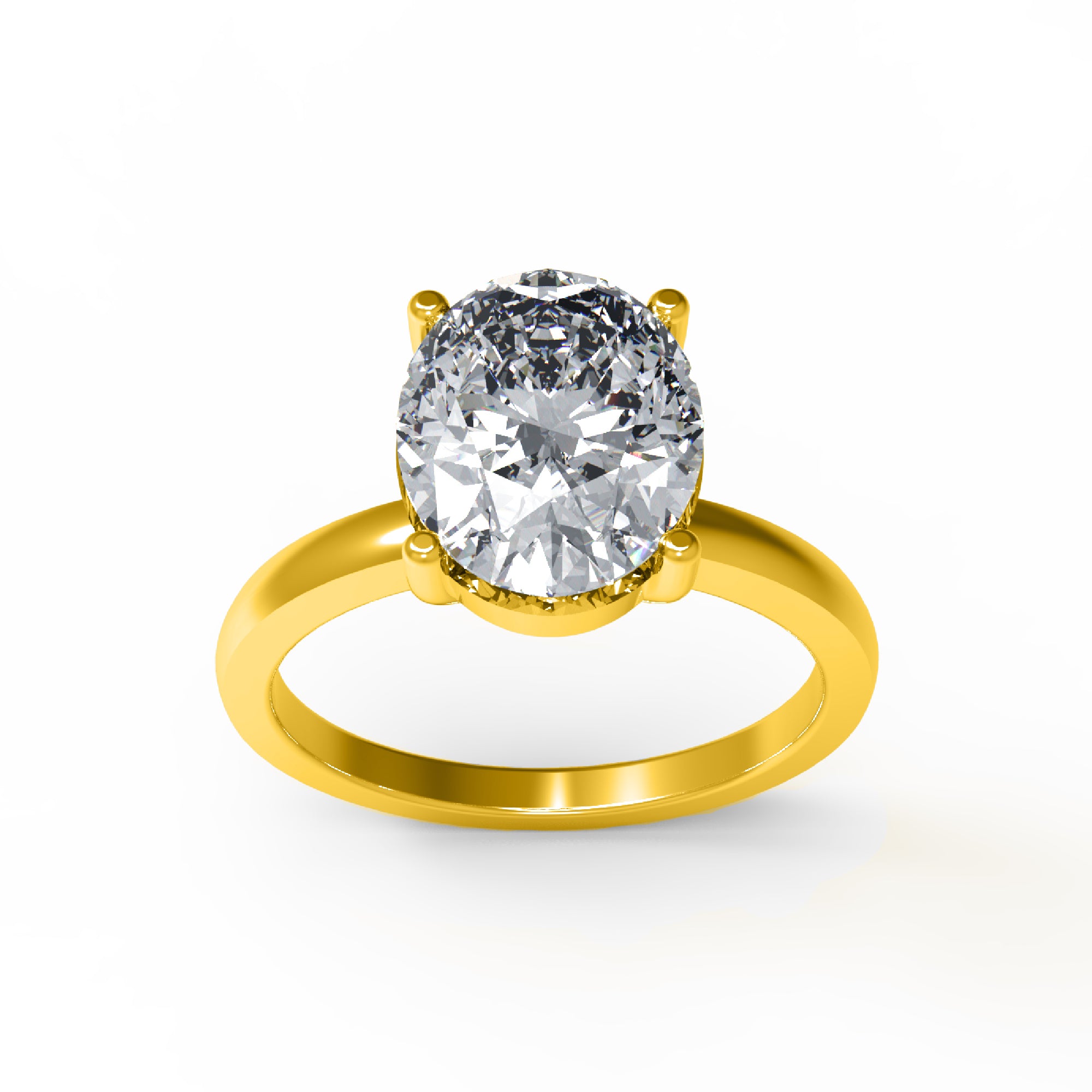 RKC Ct Oval Cut Moissanite Engagement Ring 925 Silver 14k Yellow Gol