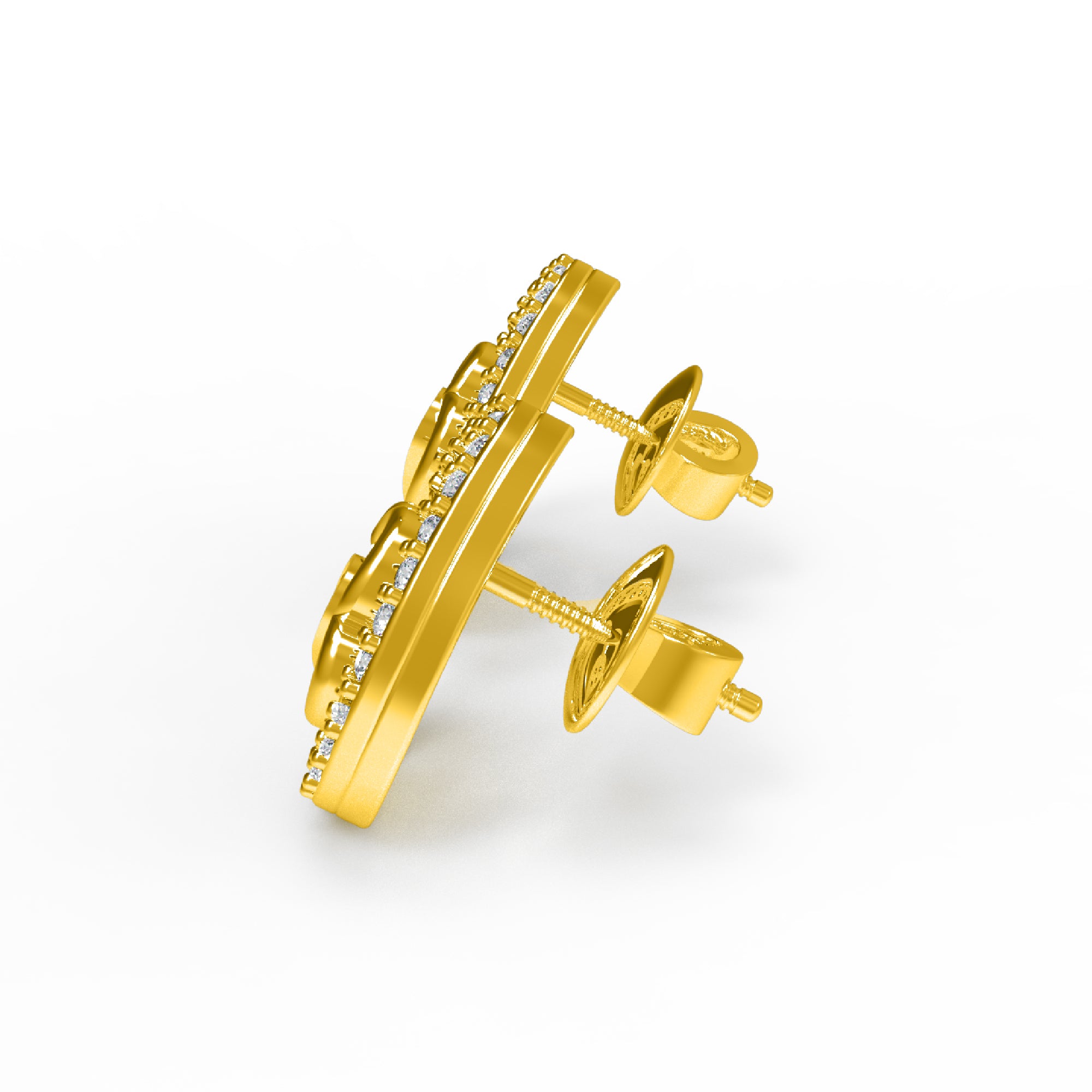 RKC стерлингового срэбра 925 пробы ў форме ліста Жаночыя штодзённыя завушніцы-гваздзікі 14k Rose over Product Вага 1,80 GM Вышыня 12,00 мм