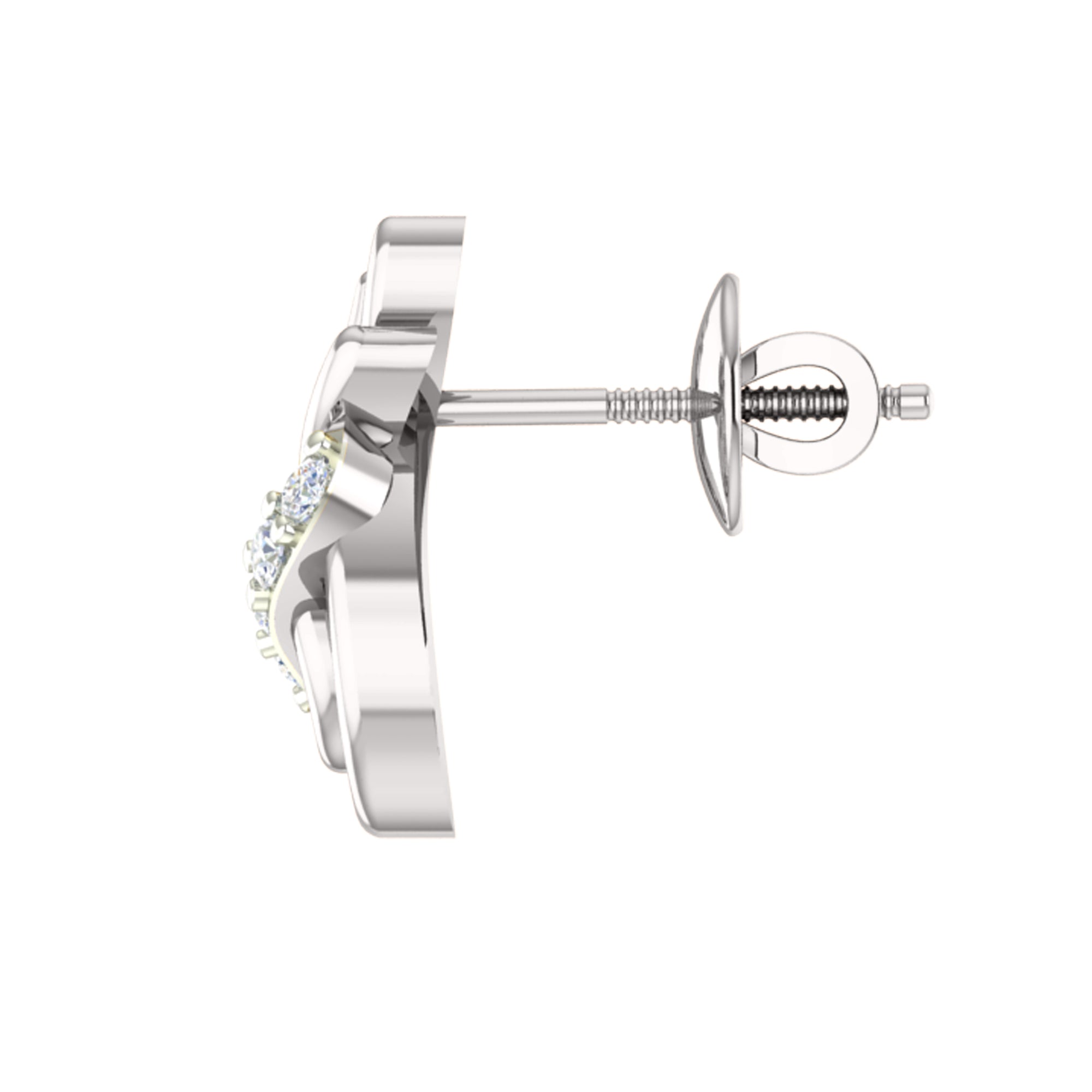 Ciondolo in moissanite da 0,22 ct in argento dorato RKC 925 con peso di 3,65 g e orecchino da 2,00 g con placcatura in oro giallo 14 carati