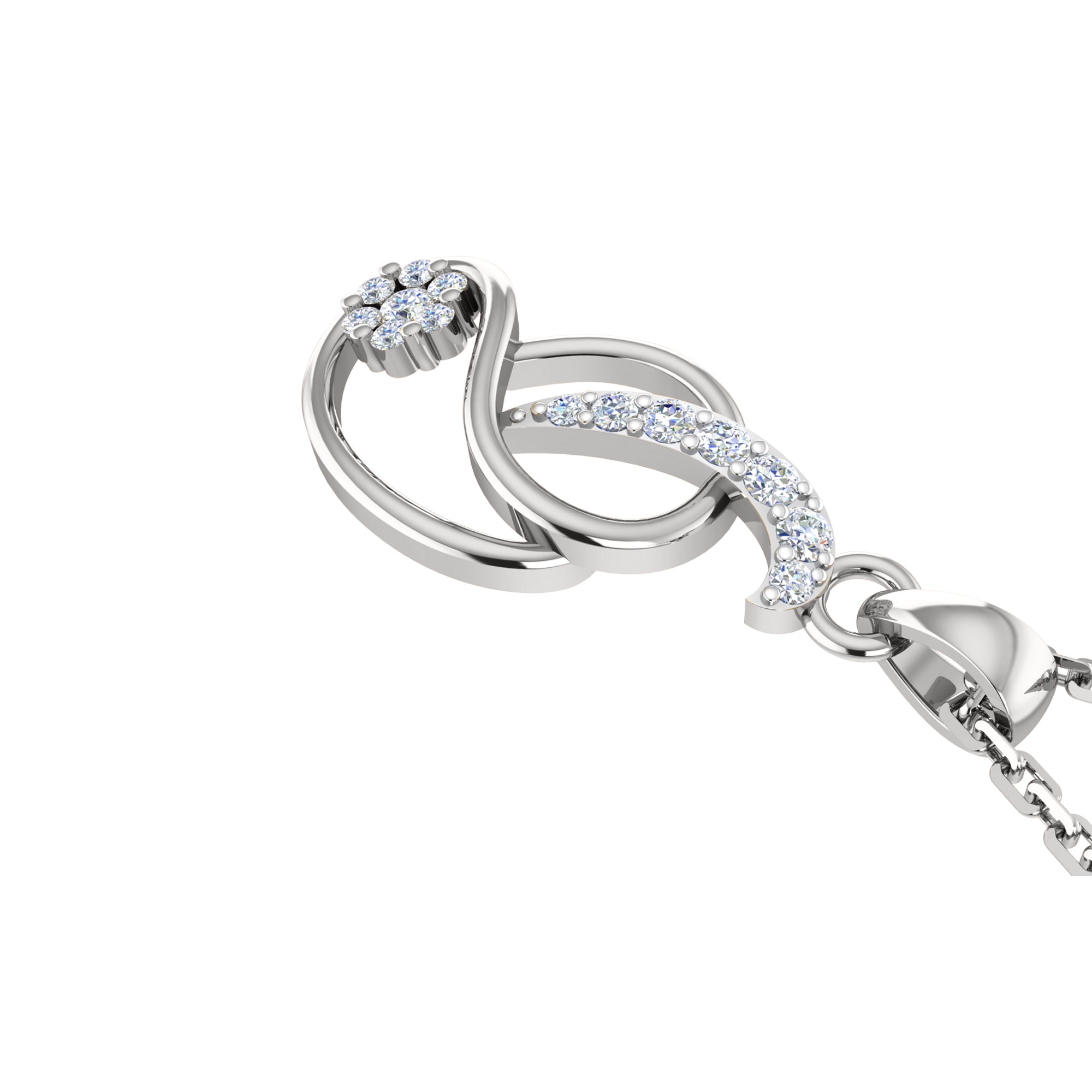 RKC 925 Perak Emas Total 0,31Ct Liontin Moissanite Berat 3,50 gram dan Anting Berat 1,80 gram Set Dengan Lapis Emas Mawar 14K