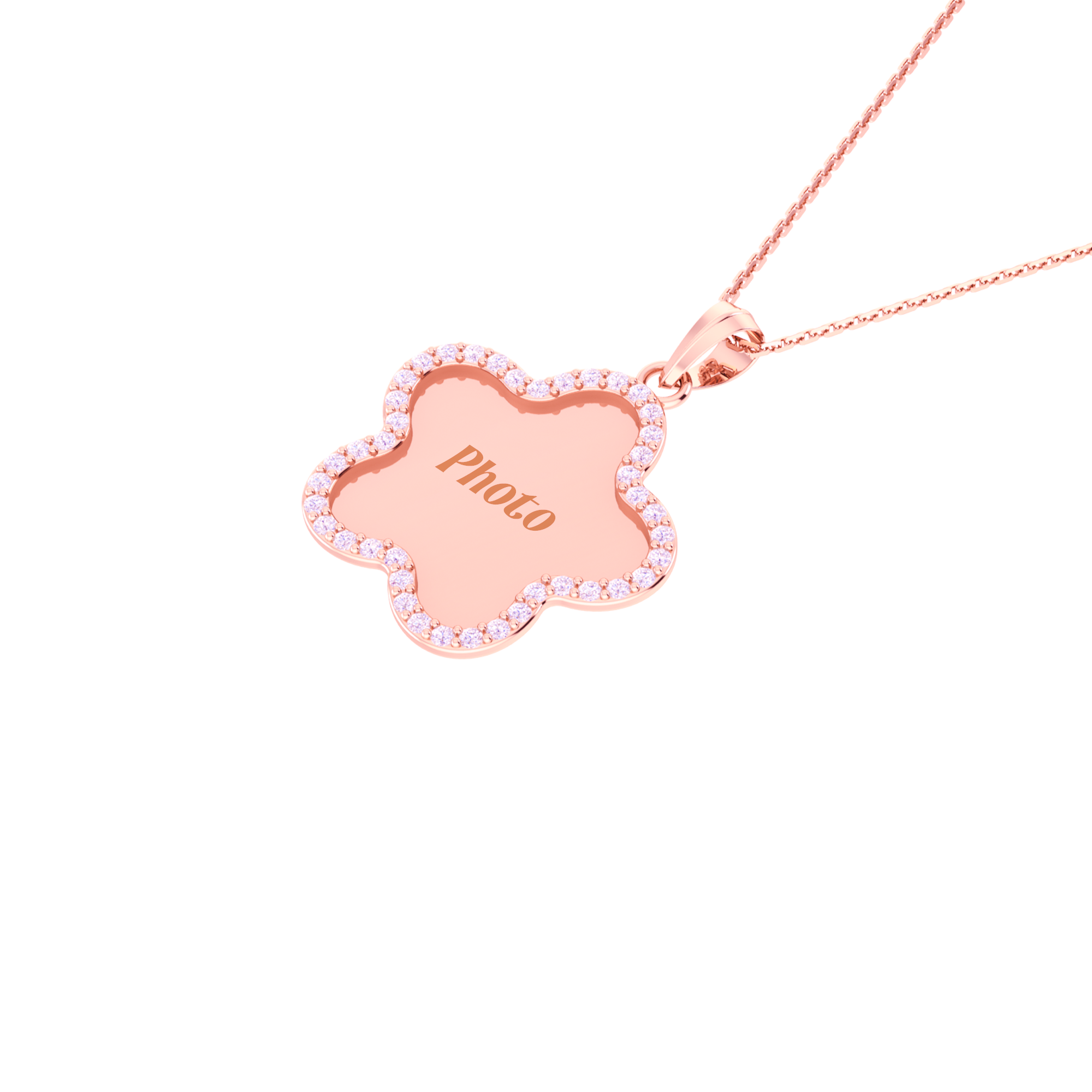 RKC 0.63 Ct Round Cut Real Moissanite Photo Memory Pendant 14k Yellow Gold Plated Weight 5.50 gm