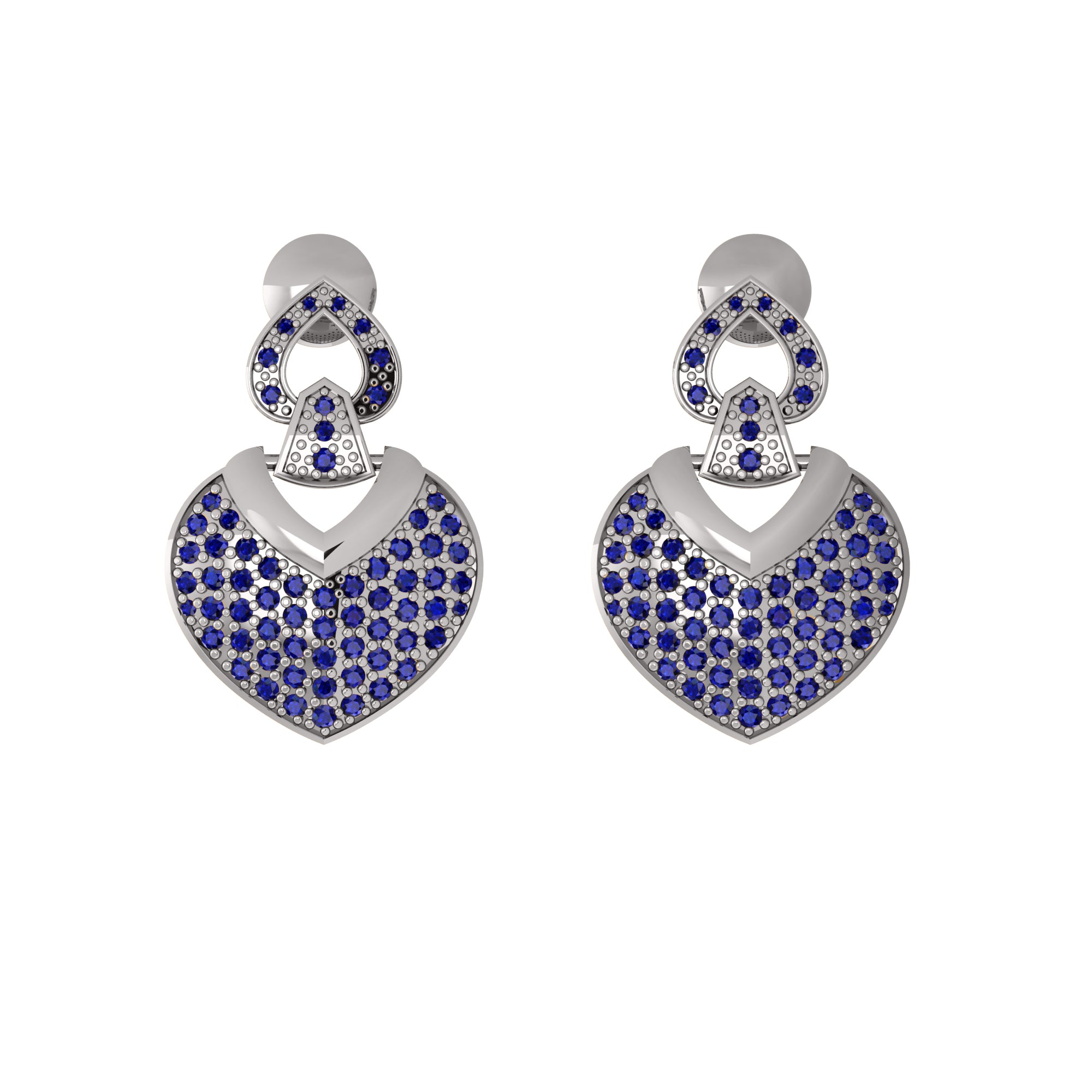 RKC 925 Silver Moissanite Sparking Drop Dangle Earring Rose Gold Plated 1.2 CT  Height 24.50 MM