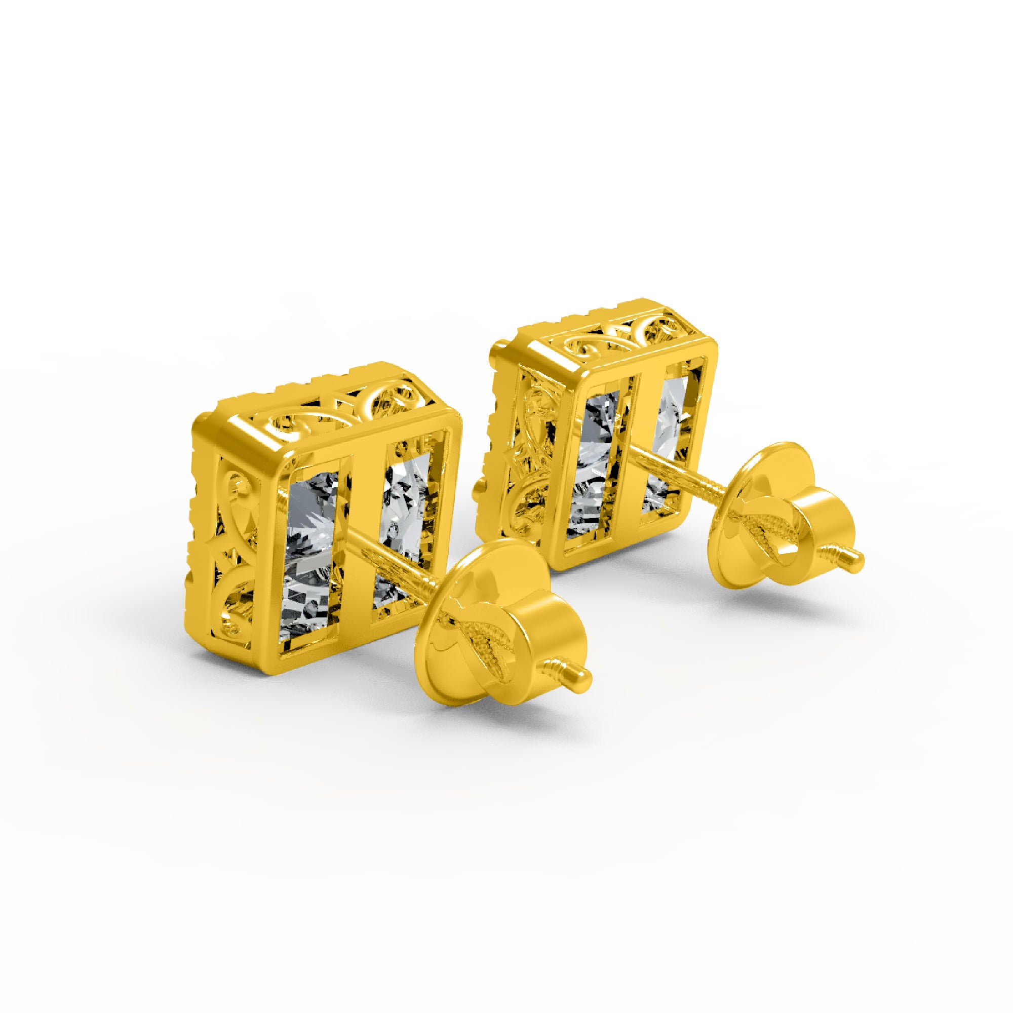 Жаночыя завушніцы прынцэсы з стерлингового срэбра RKC 925 пробы, 14-каратная ружа, вага 2,80 GM, вышыня 5,20 мм