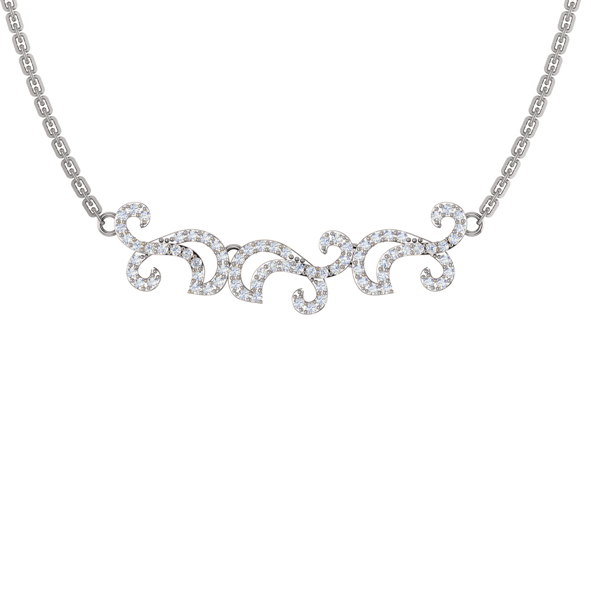 RKC 1.1 CT Moissanite Charming Necklace 925 Silver 14k Rose gold Plated Product Weight 5.50 GM Height 11.00 MM