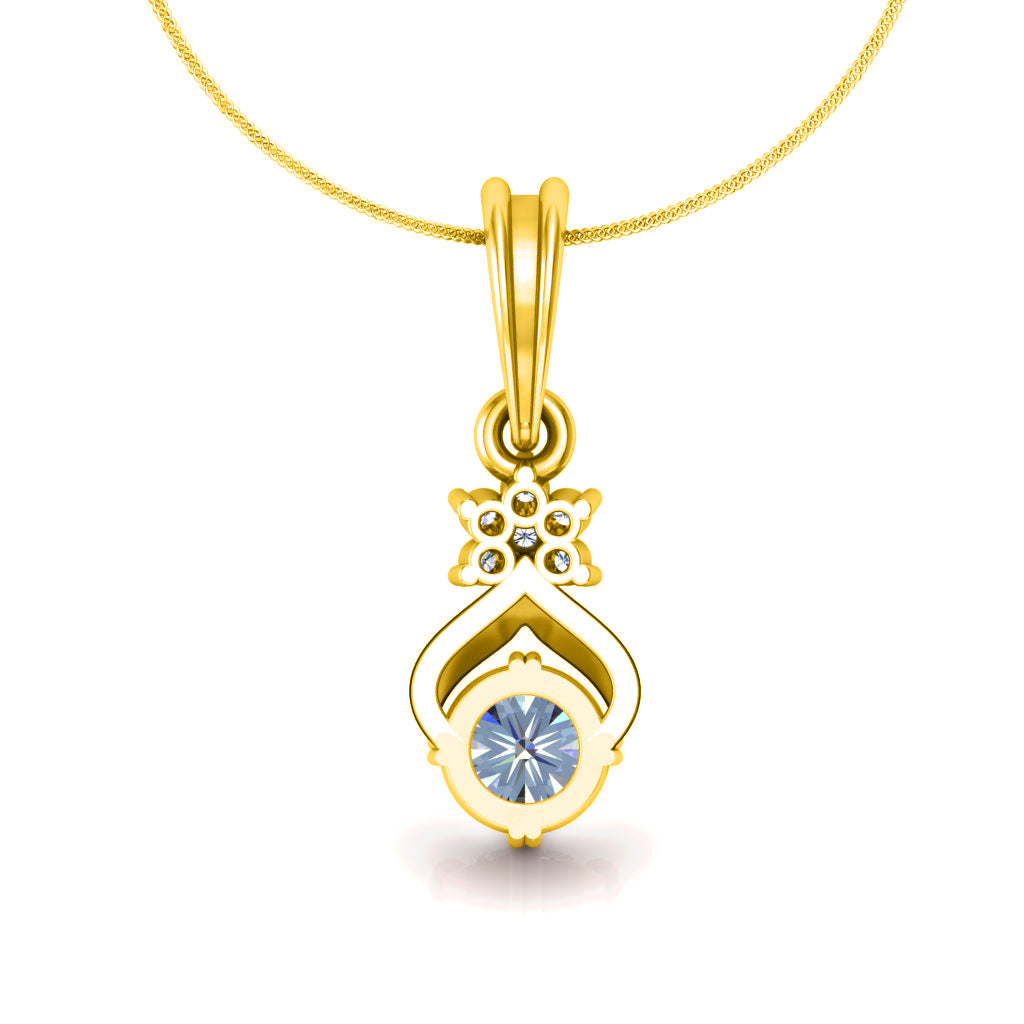 RKC মহিলা Moissanite 925 স্টার্লিং সিলভার দুল 14K হোয়াইট গোল্ড প্লেটেড