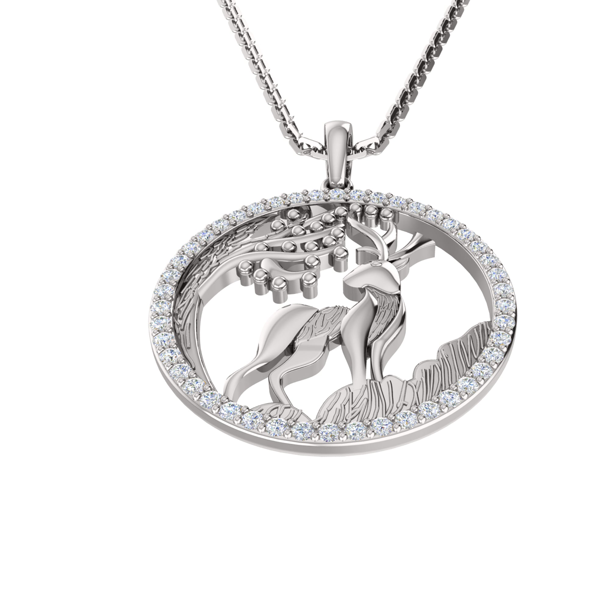 RKC 0.30Ct Moissanite Charm Pendant 925 Silver Jewelry 14K Rose Gold Plated Wt 4.50gm Height 19mm