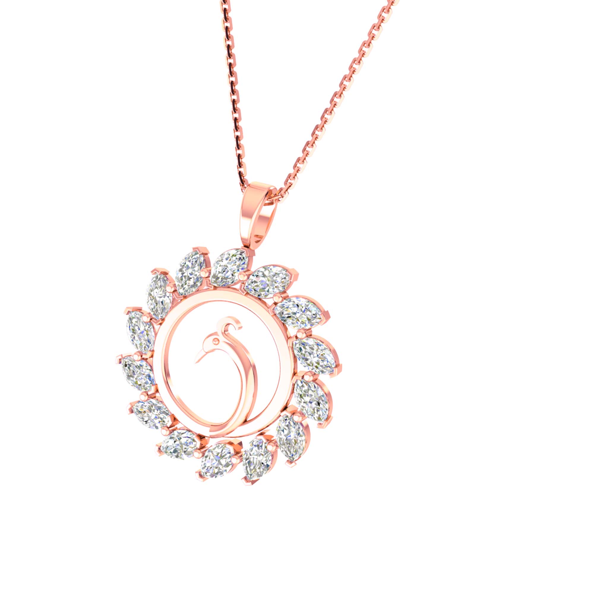 RKC Made With 18K Yellow Gold Plated Moissanite Pendant Necklace