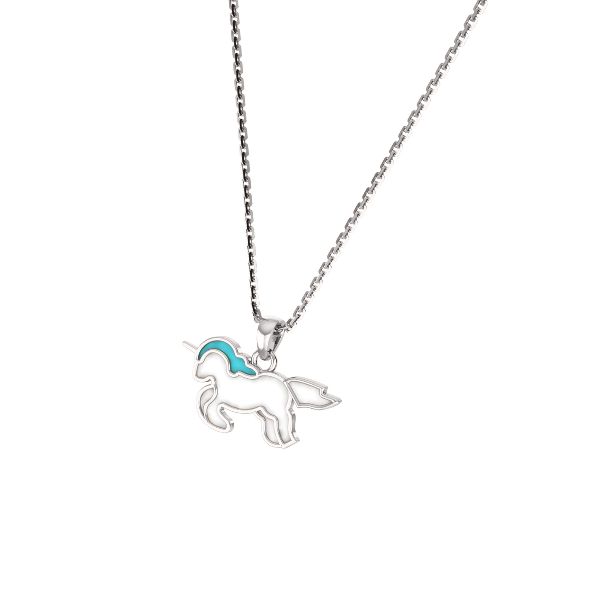 Кулон RKC з эмаляваным аднарогам, ювелірныя вырабы з срэбра 925 пробы, пакрыццё з жоўтага золата 14 карат Вага прадукту 3,80 г Вышыня 12,00 мм