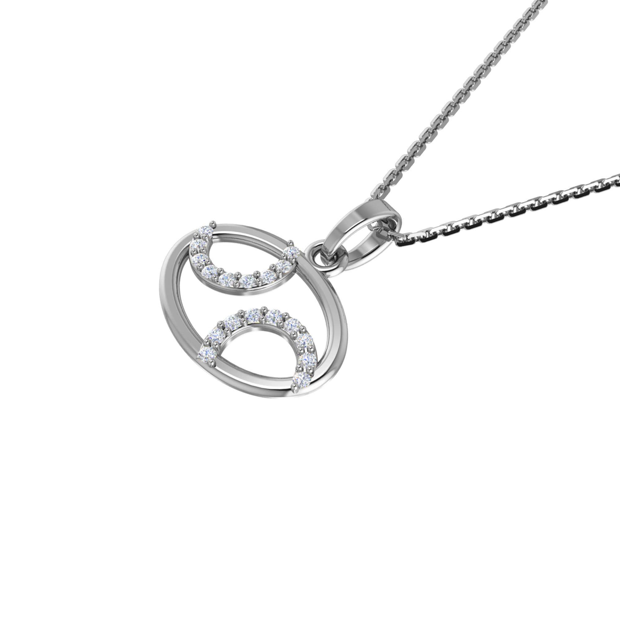 RKC Rose Gold Oval Shape Charming Pendant With Chain