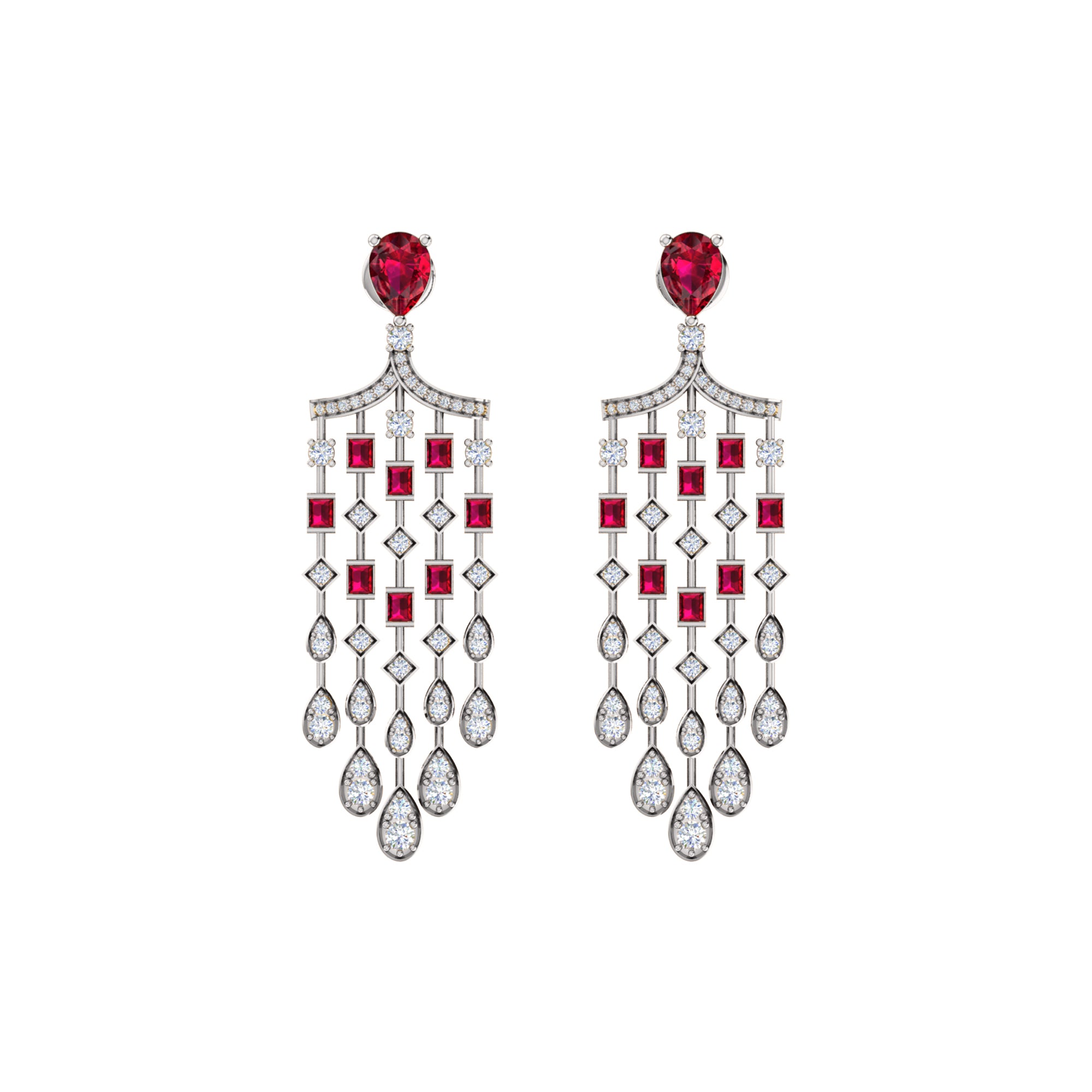 RKC 925 Sterling Silver Drop Dangle Halo Women Earring 14k Yellow Gold Over Wt 8.00 GM Height 51.00 MM