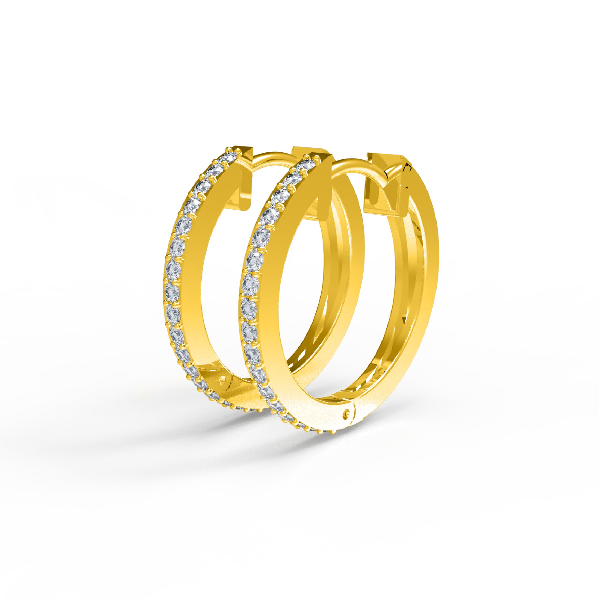 Жаночыя завушніцы з абручом круглай формы 925 пробы стерлингового срэбра 14 карат, ружа больш за 4,3 GM, вышыня 20,00 мм