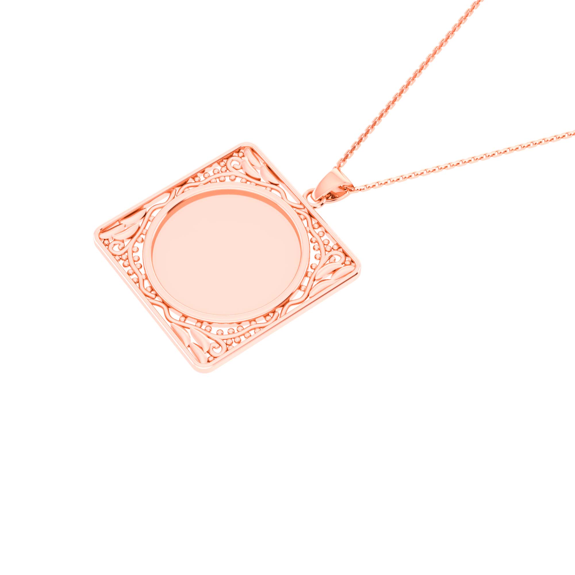 RKC Frame For Photo Personalised Memory Necklace Pendant 14k Gold Plated Silver