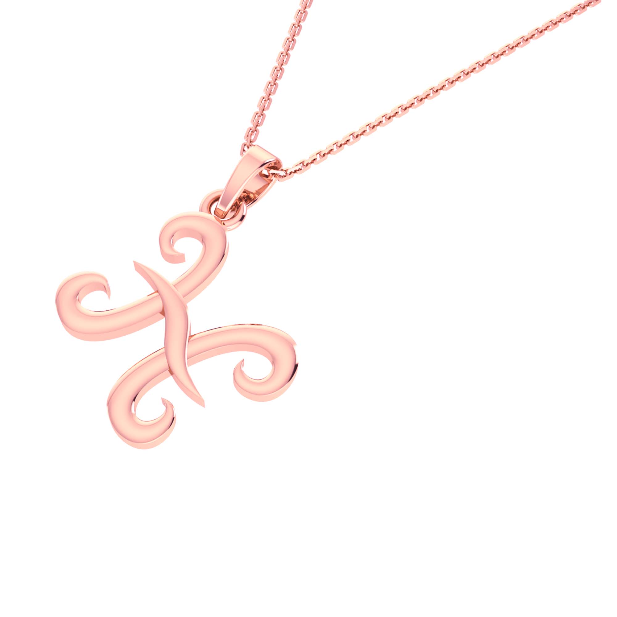 RKC 14k Yellow Gold Plated Personalised Initial Necklace 925 Silver