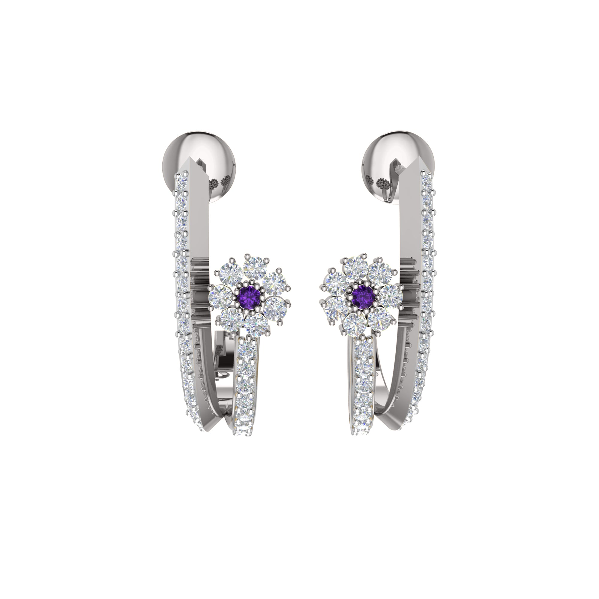 RKC 925 Sterling Silver Hoops & Huggies Earring Women Earring 14k Yellow Gold Over Wt 3.20 Height 20.00mm