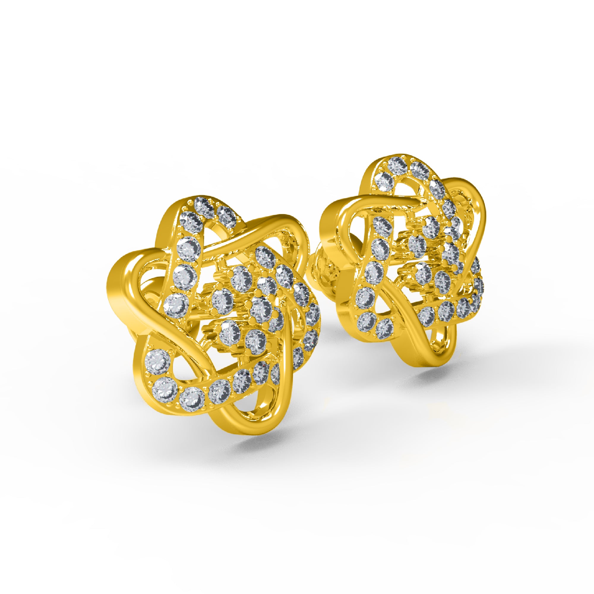 Жаночыя завушніцы з стерлингового срэбра RKC 925, 14-каратная ружа над прадуктам, вага 5,20 GM, вышыня 16,50 мм