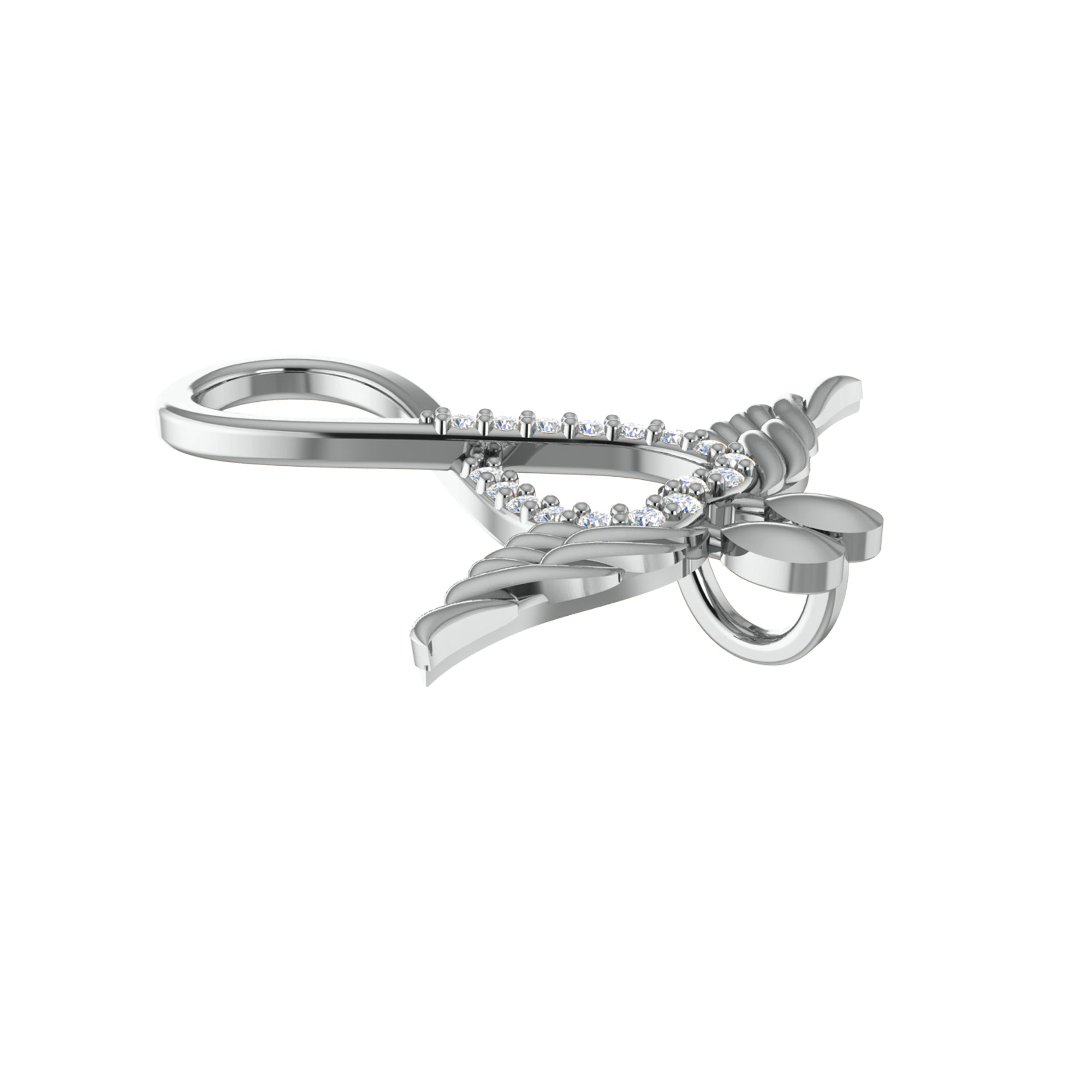 RKC 0,15Ct Wing Infinity Moissanite anheng 925 sølvsmykker 14K gult gullbelagt vekt 4,20 g Høyde 24,80 mm