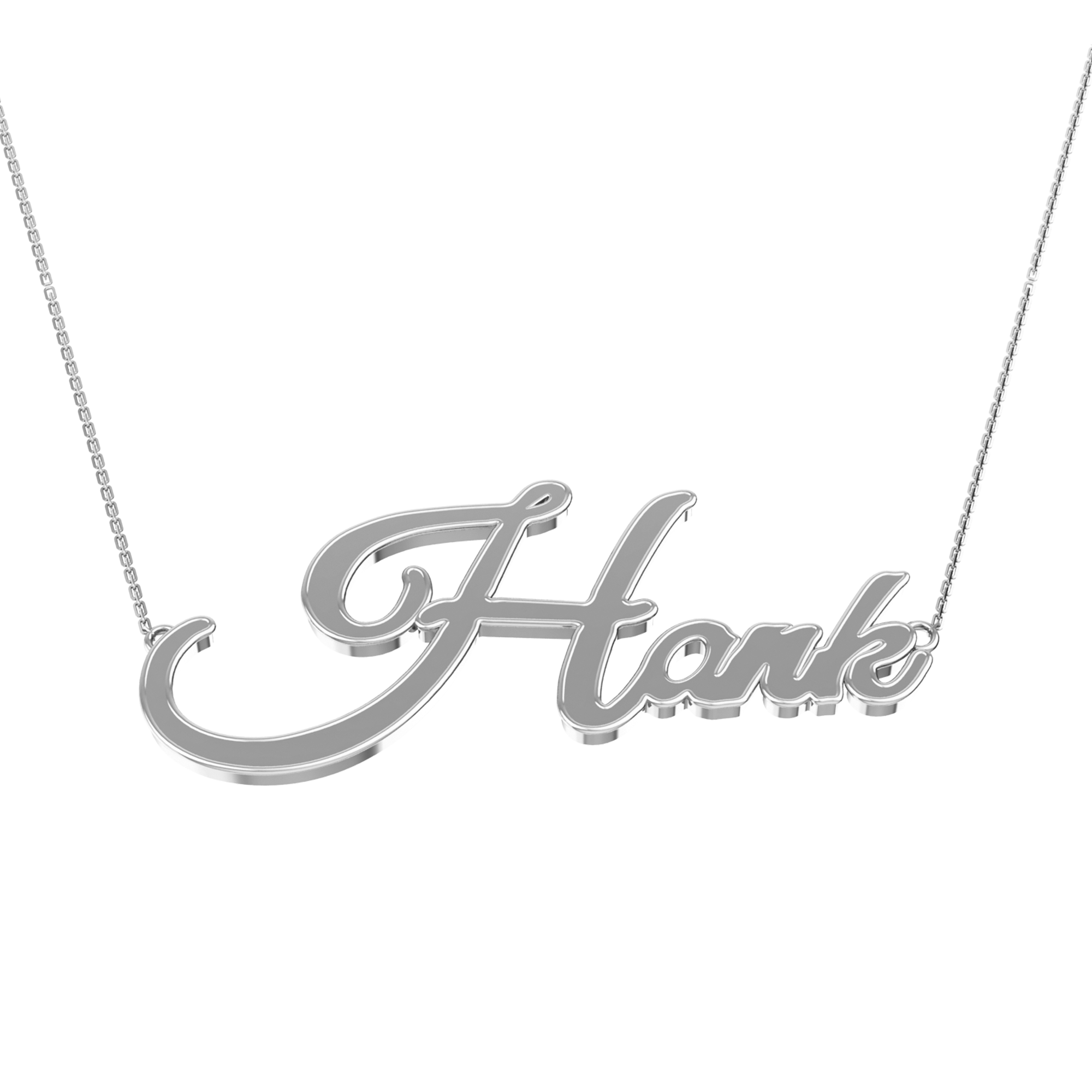 RKC Customize Name Pendant Necklace 14k White Gold Plated 925 Silver Birthday Gift