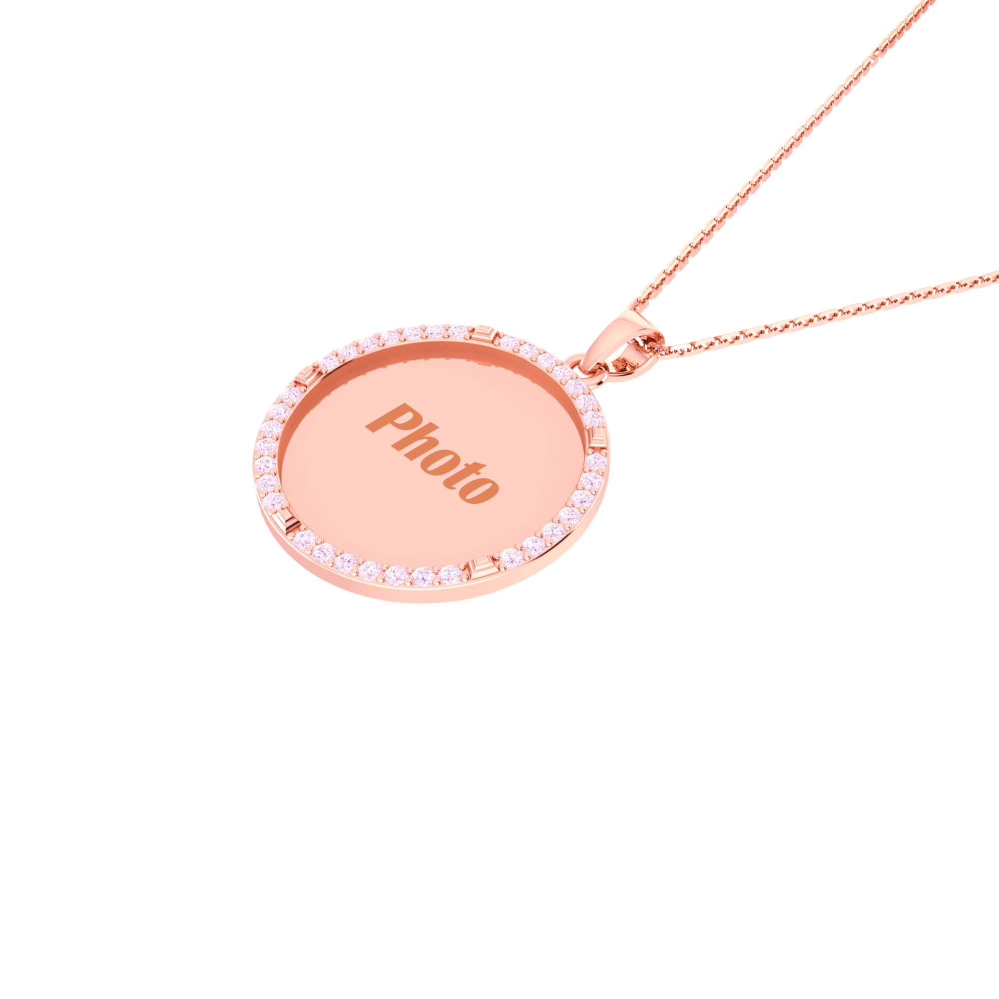 RKC Memory Photo Certified Moissanite Pendant Necklace 14k Yellow Gold Plated 925 Silver