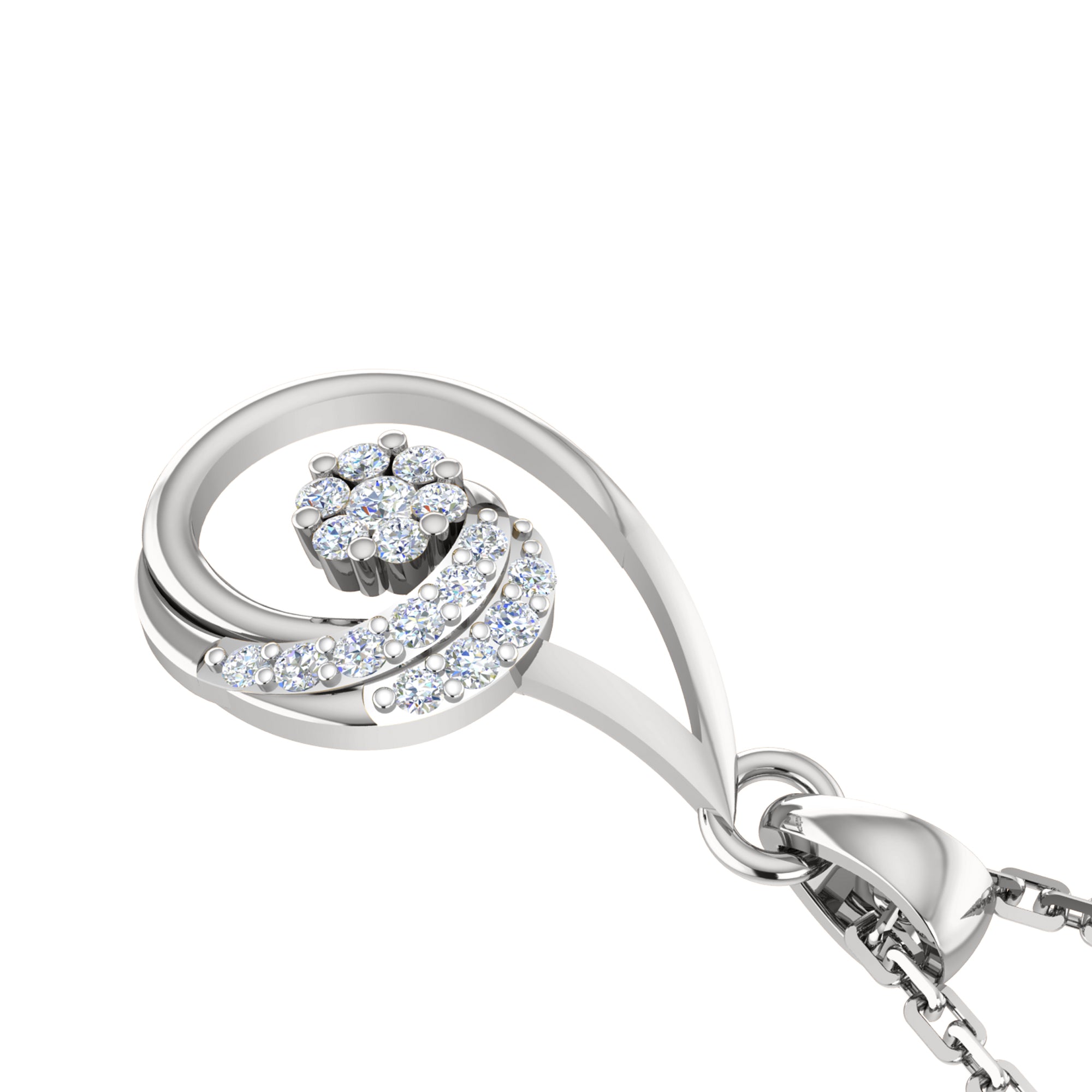 RKC 925 Perak Emas Total 0,42Ct Set Anting Liontin Moissanite Berat 5,40gm dengan Lapis Emas Mawar 14K