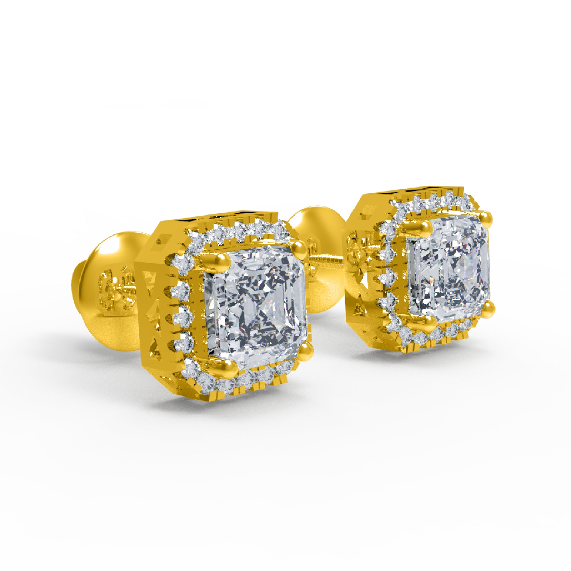 Жаночыя завушніцы-гваздзікі з стерлингового срэбра RKC 925, 14 карат, жоўты, больш за вагу 2,3 г, вышыня 7,80 мм