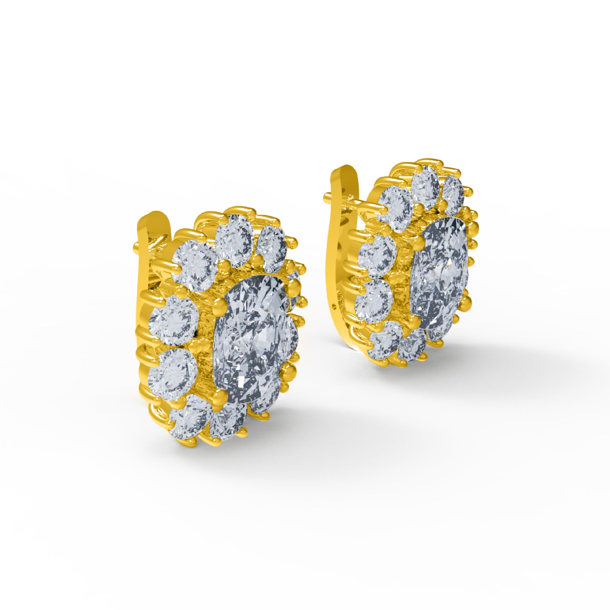 RKC 925 Sterling Silver Stud Women Earring 14k Rose Over Product Wt 7.50 GM Height 18.50 MM