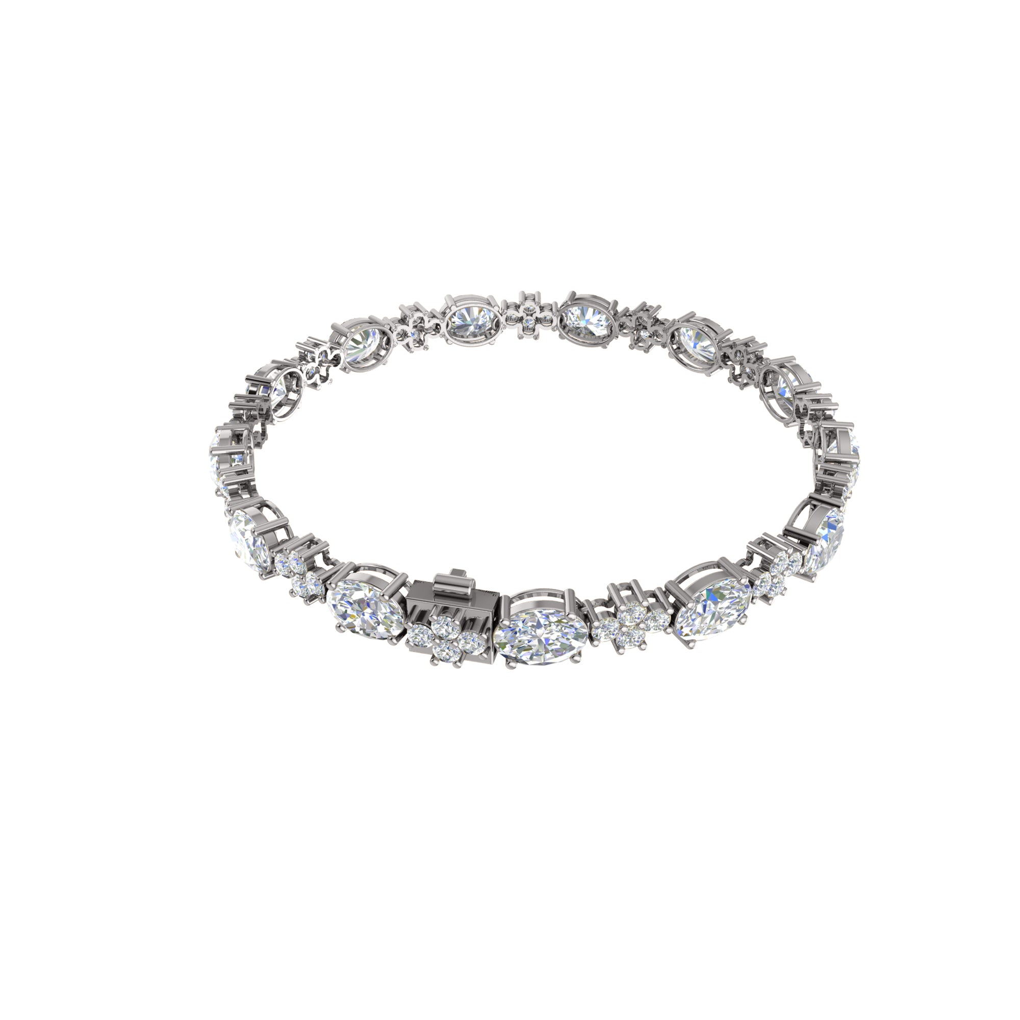 RKC 925 Sterling Silver 19.37 CT Moissanite for Women's Bracelet 14K Yellow Gold Plated Weight 14.00 GM