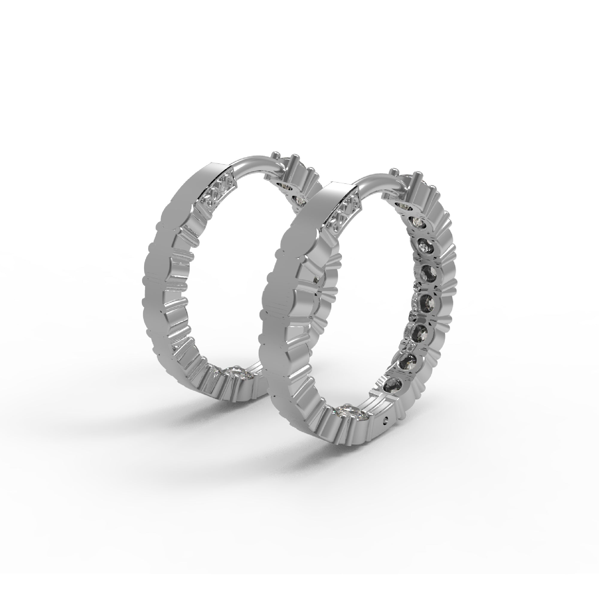 RKC 925 স্টার্লিং সিলভার হুপ ক্লিপ-অন মহিলাদের কানের দুল 14k রোজ ওভার প্রোডাক্ট Wt 6.50 GM উচ্চতা 21.00 MM