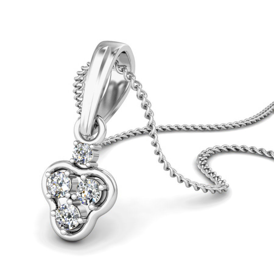 RKC 925 স্টার্লিং সিলভার মিনি উপহার 0.04 Ct ময়সানাইট দুল 14K হলুদ সোনার প্রলেপ Wt 2.5gm উচ্চতা 13mm