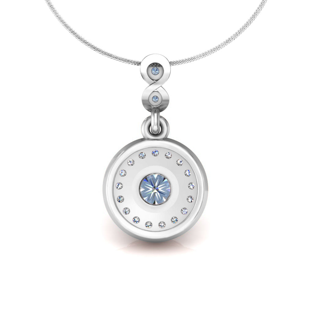 RKC সিলভার হ্যালো 0.55 CT ময়সানাইট রাউন্ড উইমেন দুল 925 সিলভার Wt 2.8 গ্রাম উচ্চতা 15 মিমি