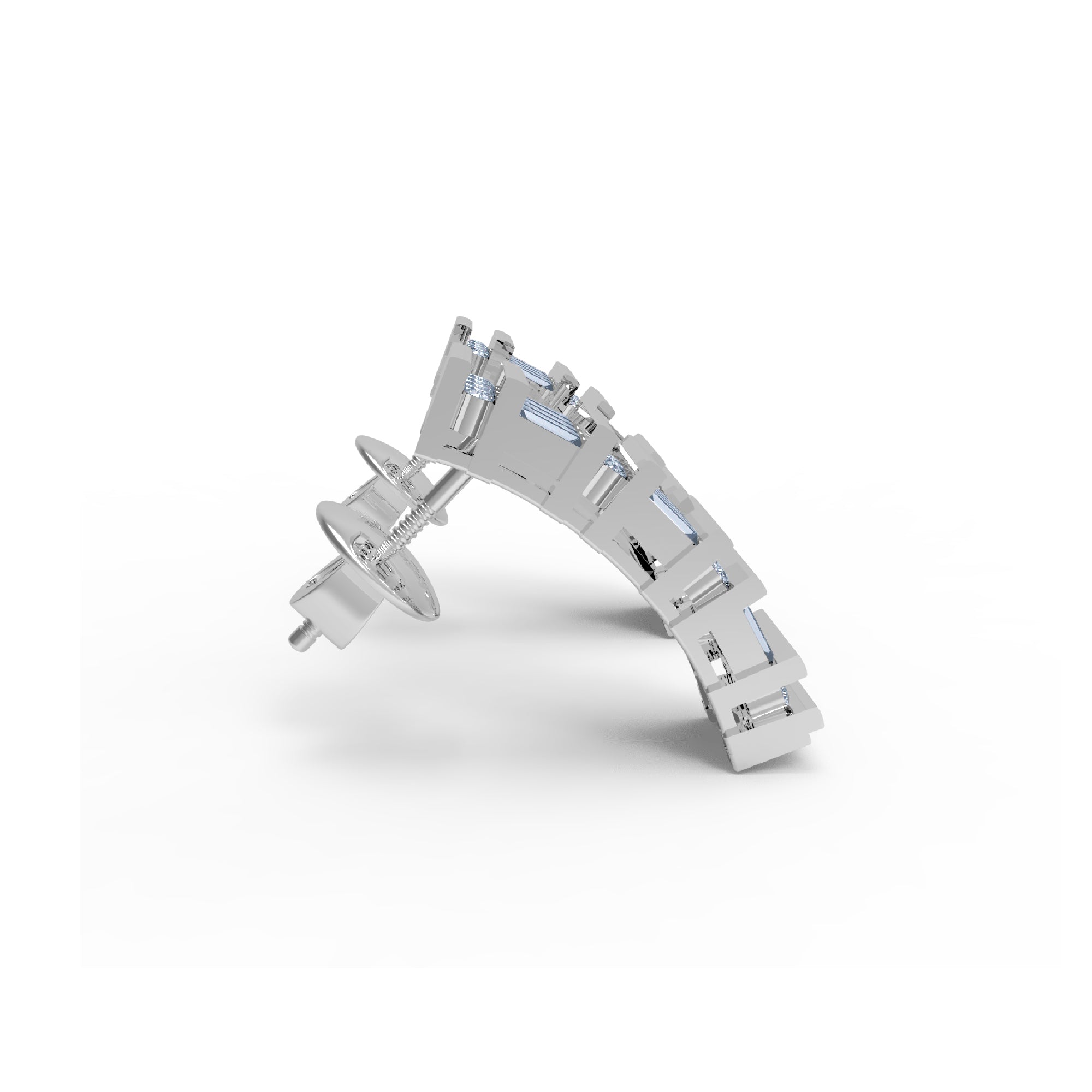 RKC 925 Sterling Silver Screw Back Women Earring 14k Rose Over Product Wt 6.00 GM Height 20.00 MM