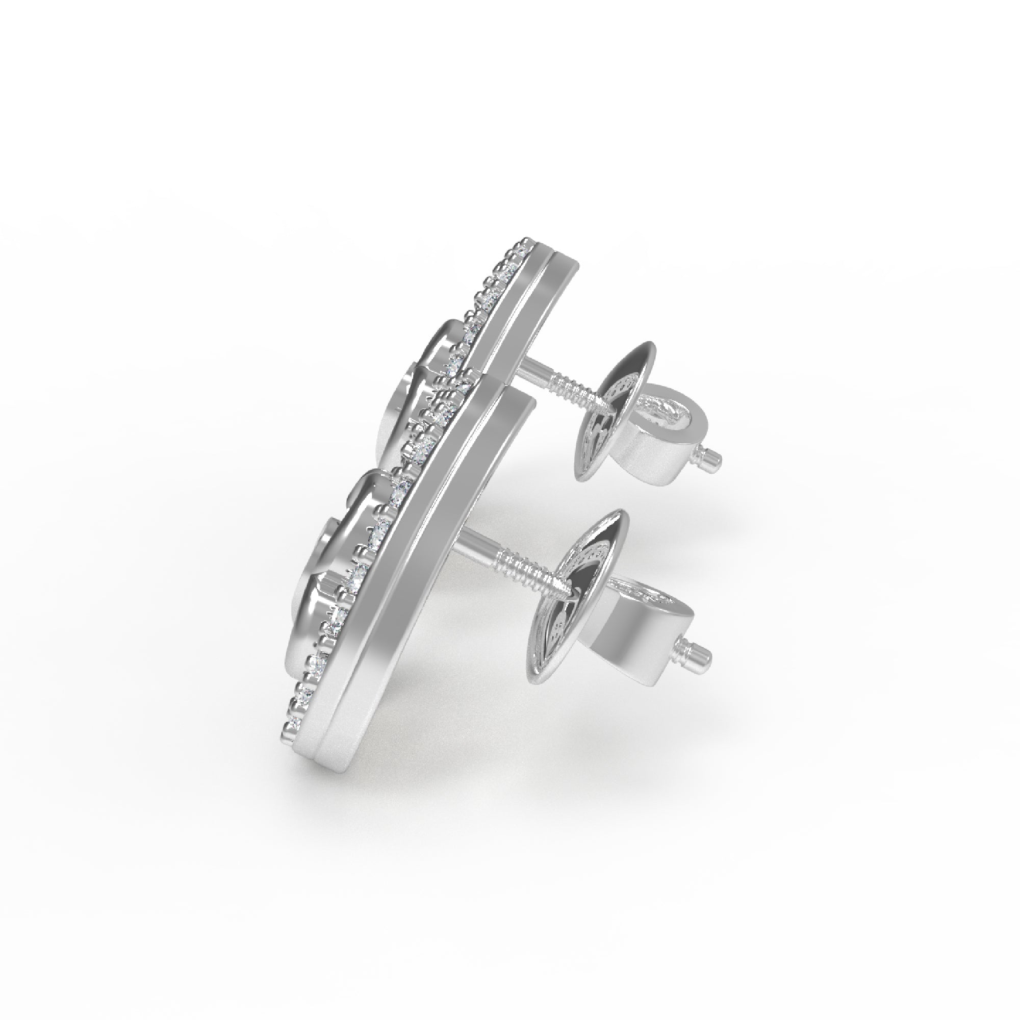 RKC стерлингового срэбра 925 пробы ў форме ліста Жаночыя штодзённыя завушніцы-гваздзікі 14k Rose over Product Вага 1,80 GM Вышыня 12,00 мм