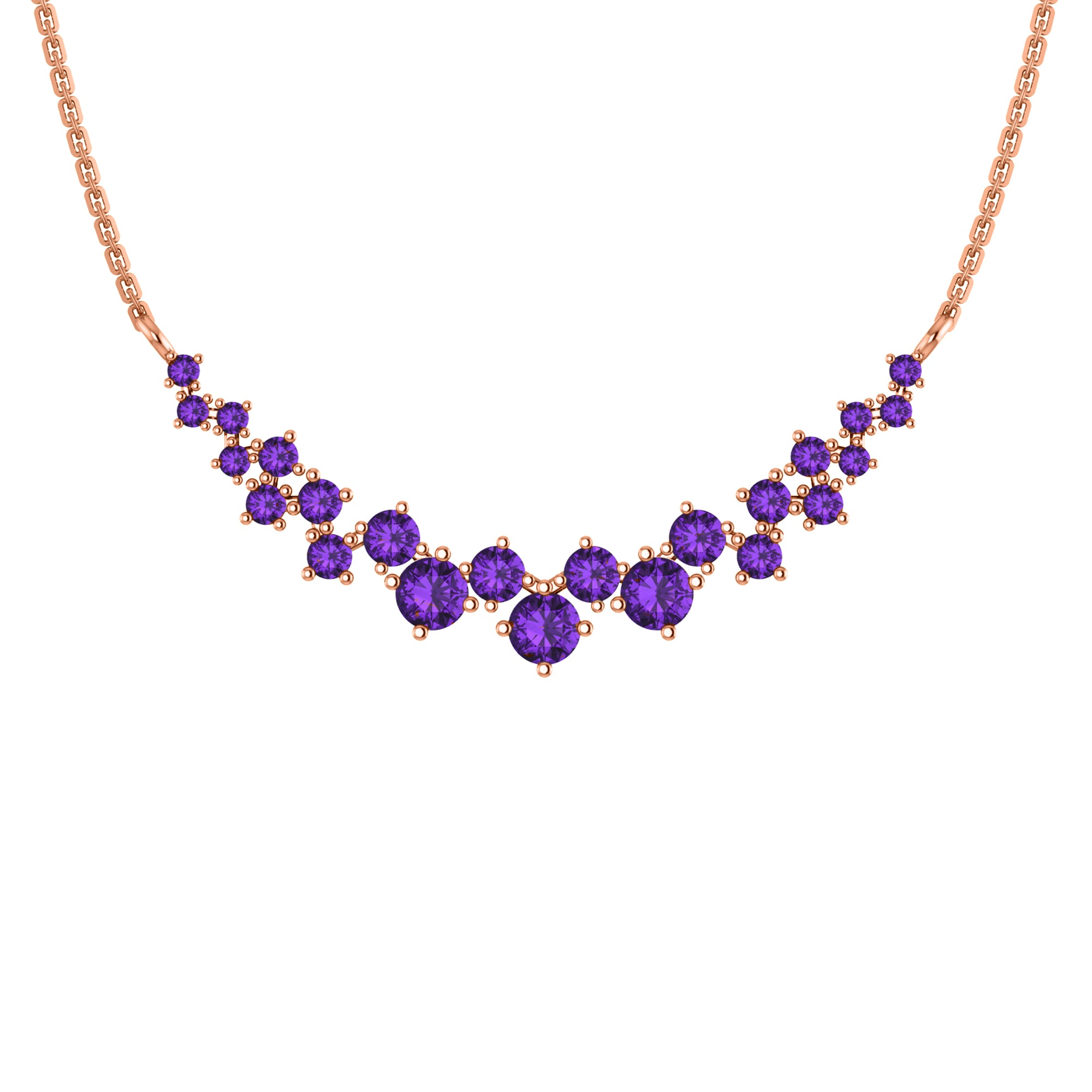 RKC 10.35 CT Moissanite Charming Necklace 925 Silver 14k Rose gold Plated Product Weight 4.80 GM