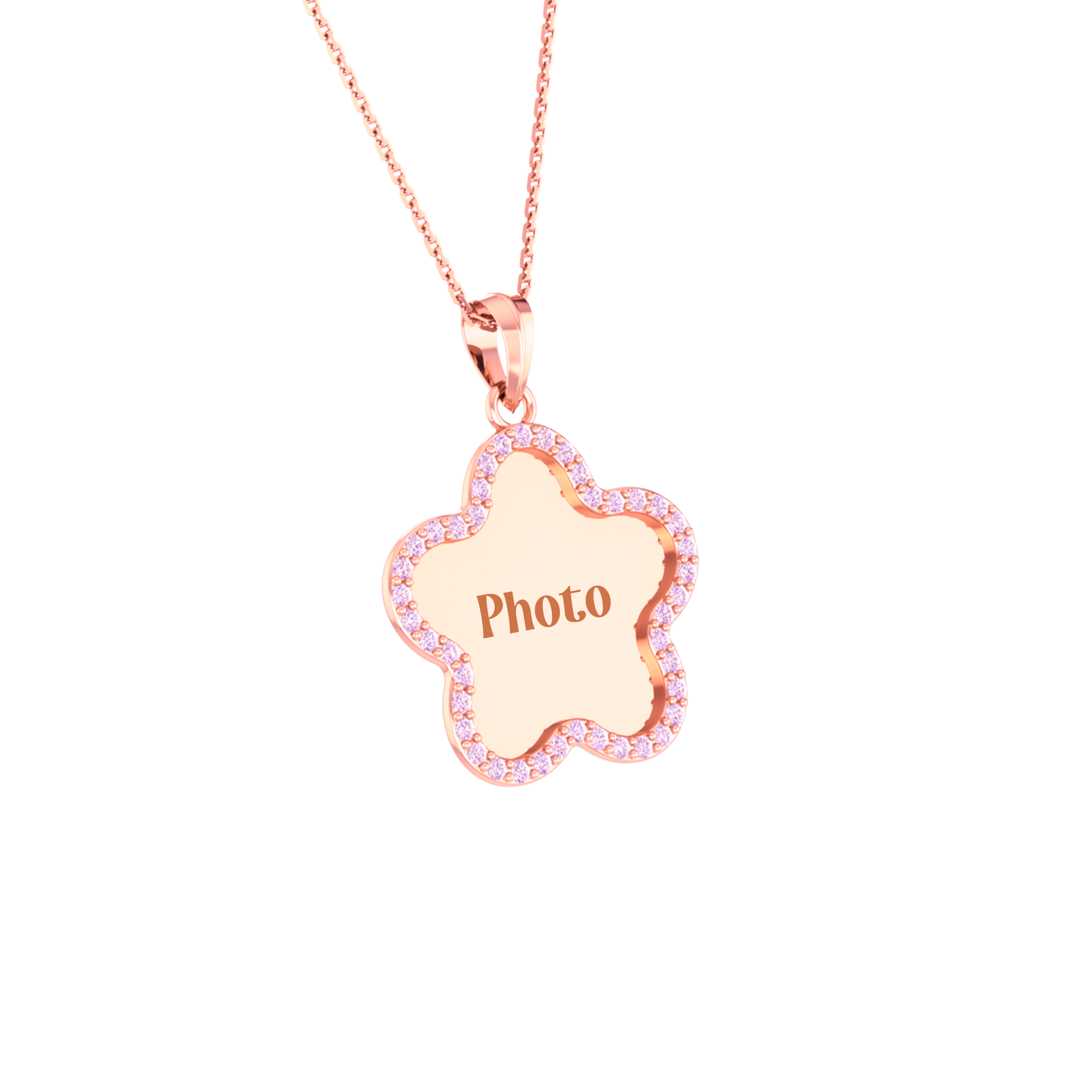 RKC 0.63 Ct Round Cut Real Moissanite Photo Memory Pendant 14k Yellow Gold Plated Weight 5.50 gm