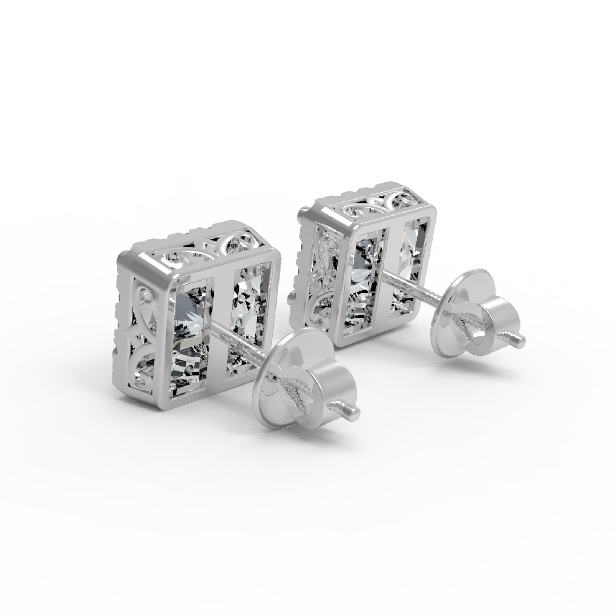 Жаночыя завушніцы прынцэсы з стерлингового срэбра RKC 925 пробы, 14-каратная ружа, вага 2,80 GM, вышыня 5,20 мм