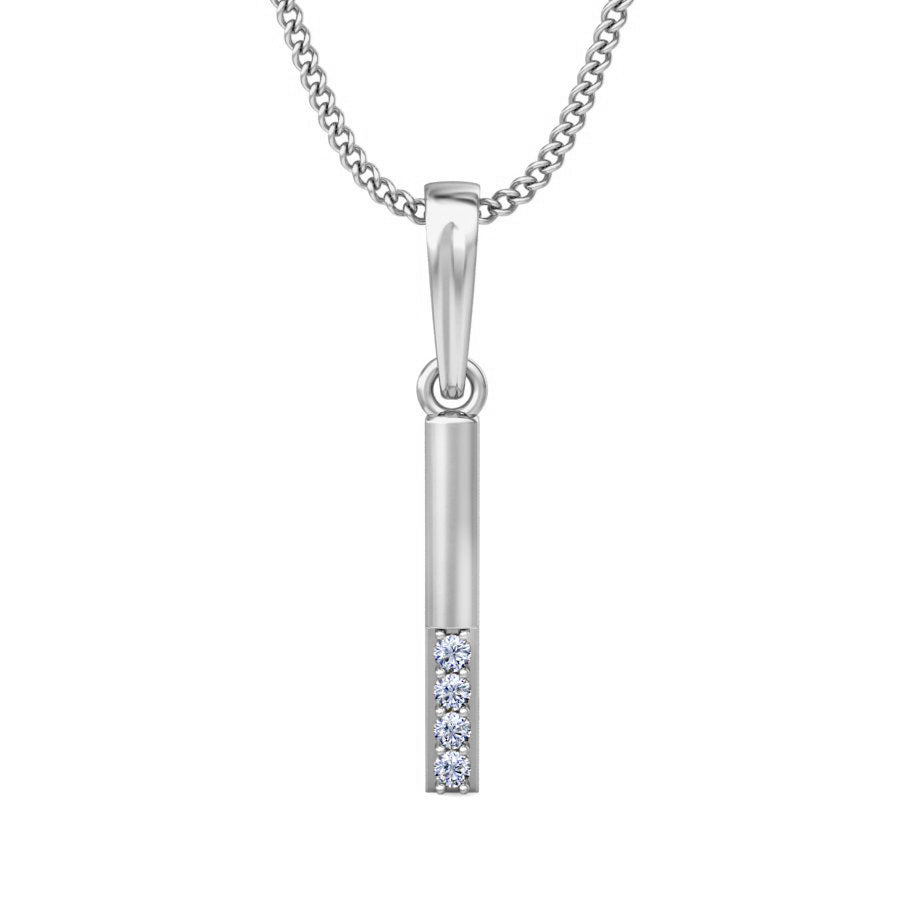 قلادة من الفضة الإسترليني RKC 0.04 مويسانيتي هدية لها لمسة نهائية من الذهب الأصفر عيار 14 قيراط بوزن 2.4 جم ارتفاع 14 مم