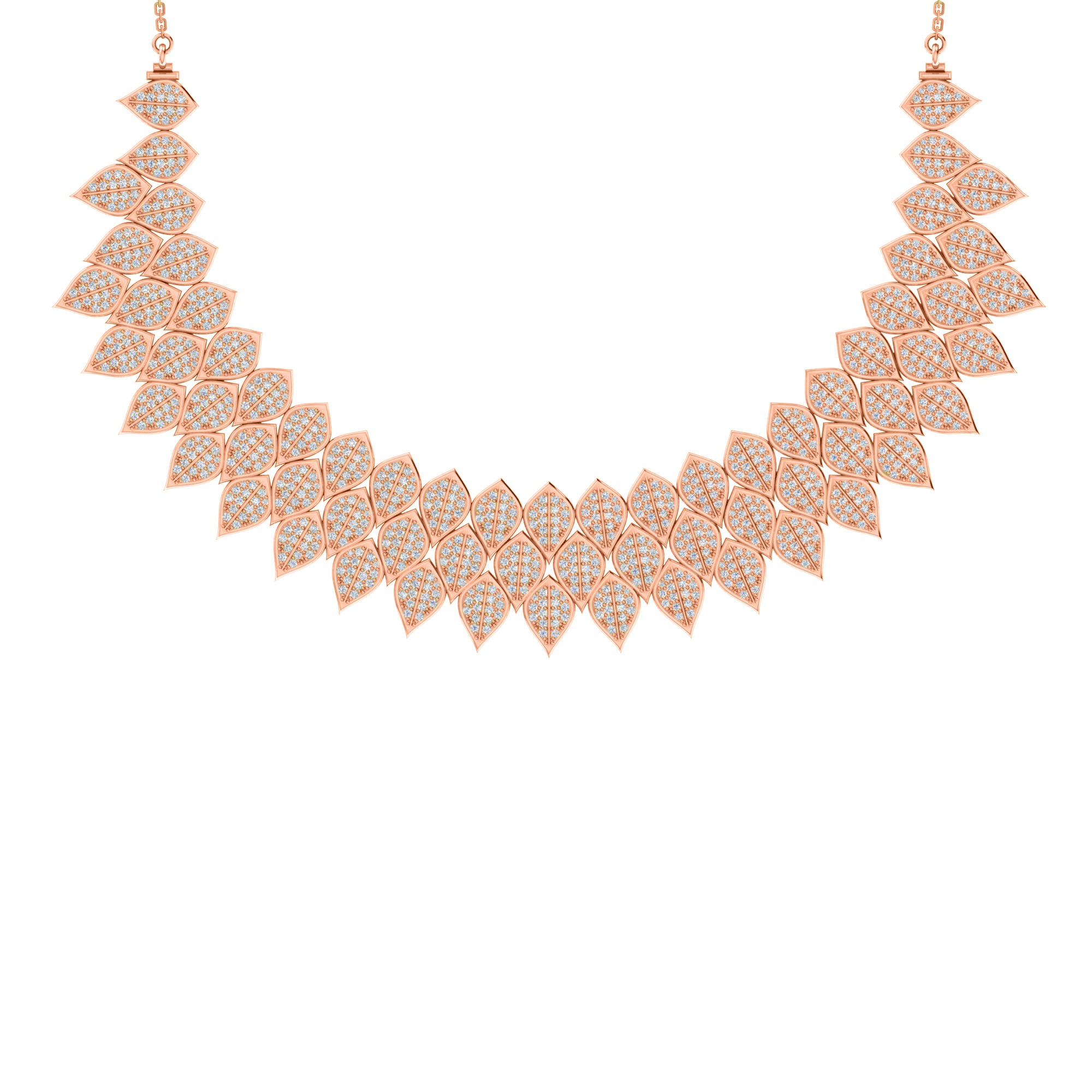 RKC 16.9 ct Moissanite Charming Necklace 925 Silver 14k Rose gold Plated Product Weight 39.00 gm