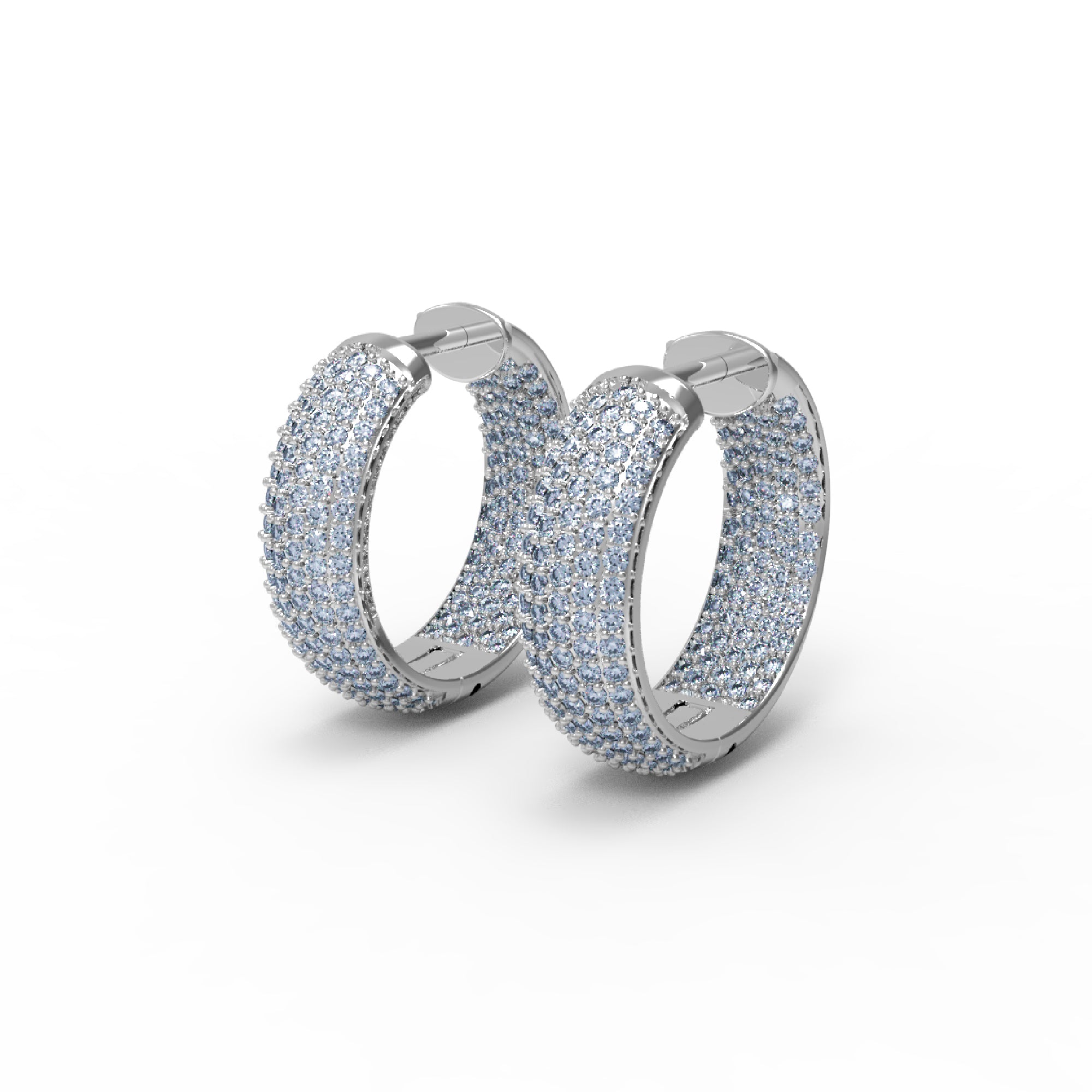 RKC 925 فضة استرلينية - حلق نسائي 14 قيراط وردي فوق المنتج بالوزن الارتفاع 18.00 ملم