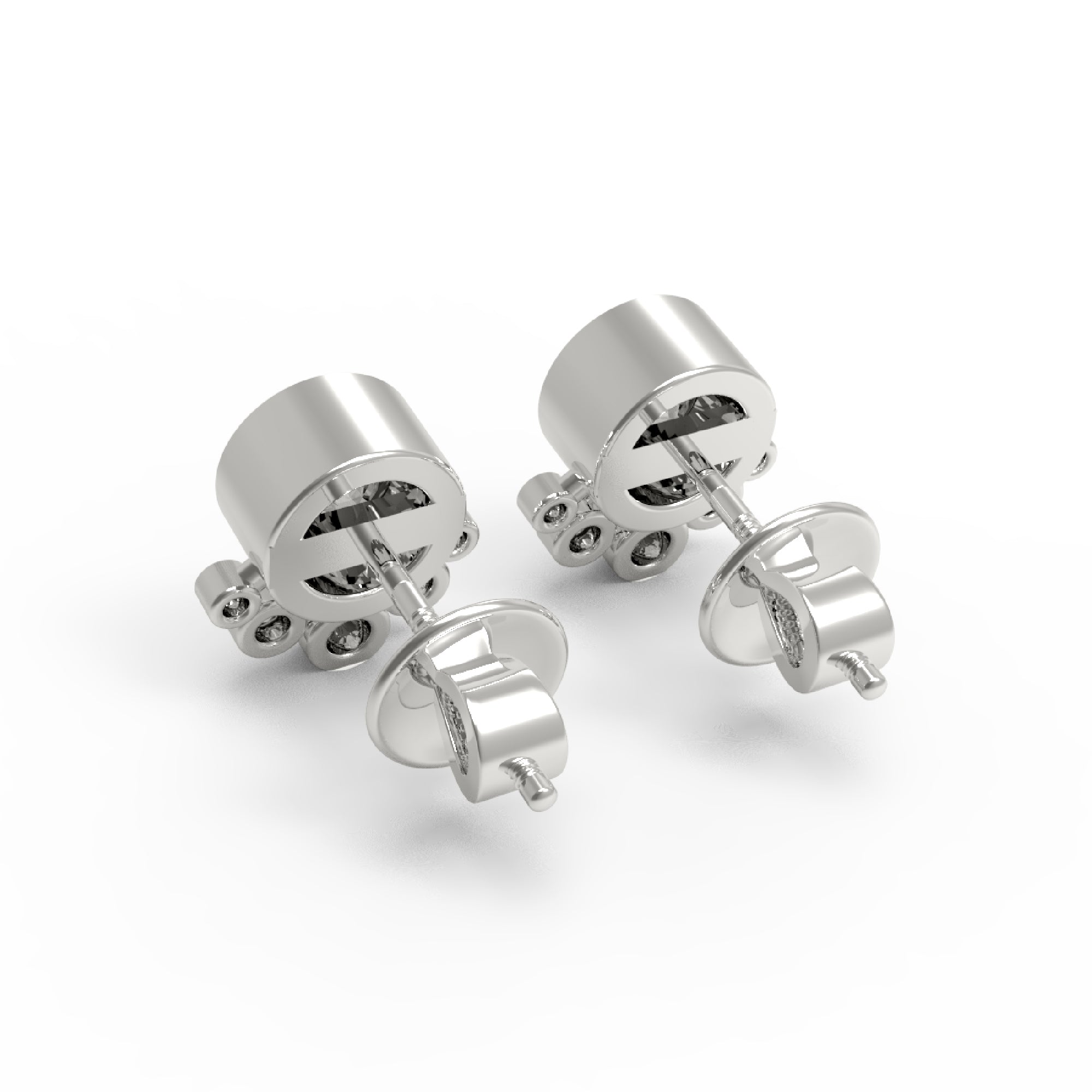 RKC Damen-Ohrstecker aus 925er-Sterlingsilber mit Schraubverschluss, 14 Karat Gelb, Gewicht 2,80 GM, Höhe 9,50 mm