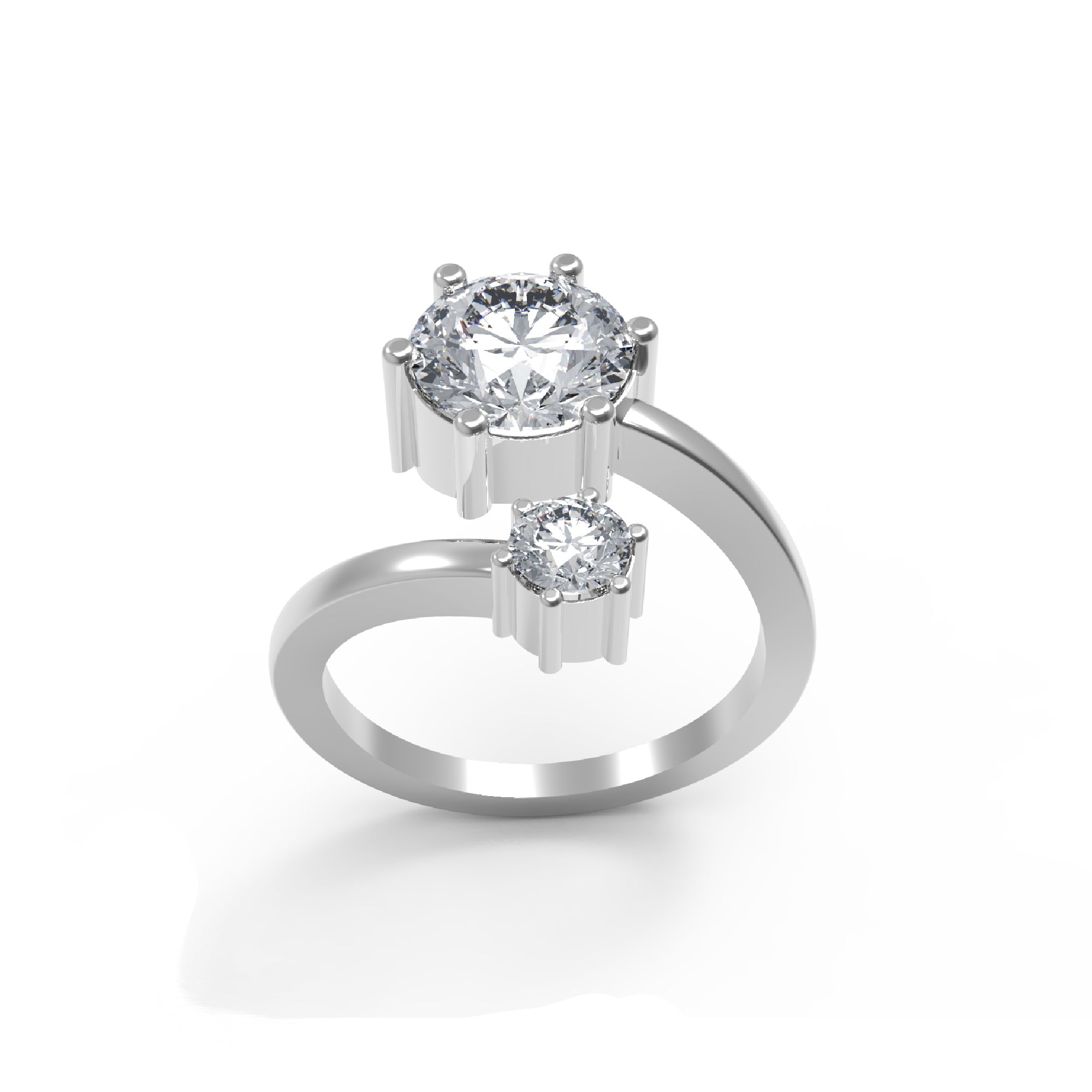 RKC 2.25 Ct rondgesnyde Moissanite-verloofring 925 silwer 14k Geelgoud oorgetrek vir vroue se gewig 3.8 gm en 1.70 mm
