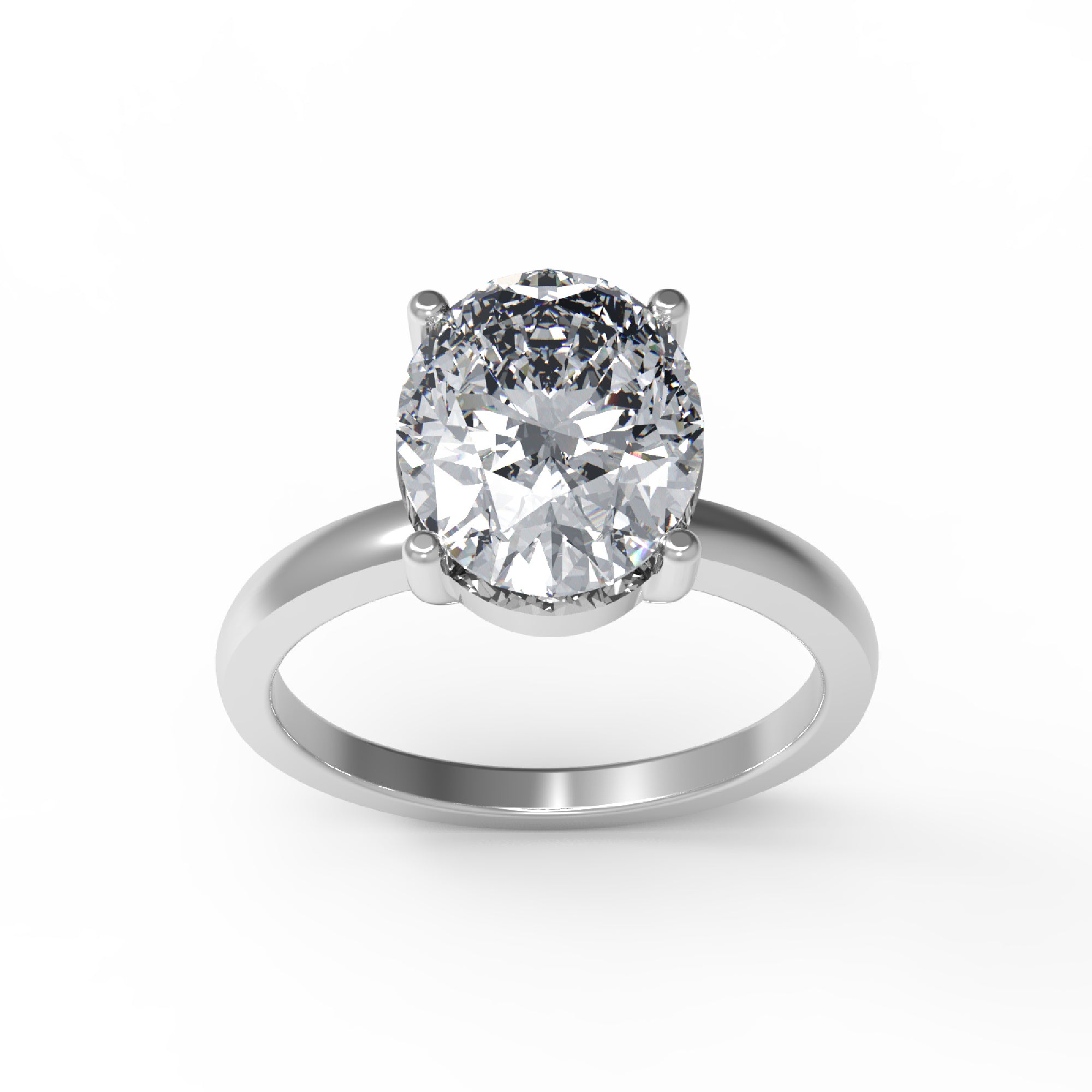 RKC 5 Ct Cincin Pertunangan Moissanite Potongan Oval Perak 925 14K Berlapis Emas Kuning untuk Wanita Berat 3,20 Gram