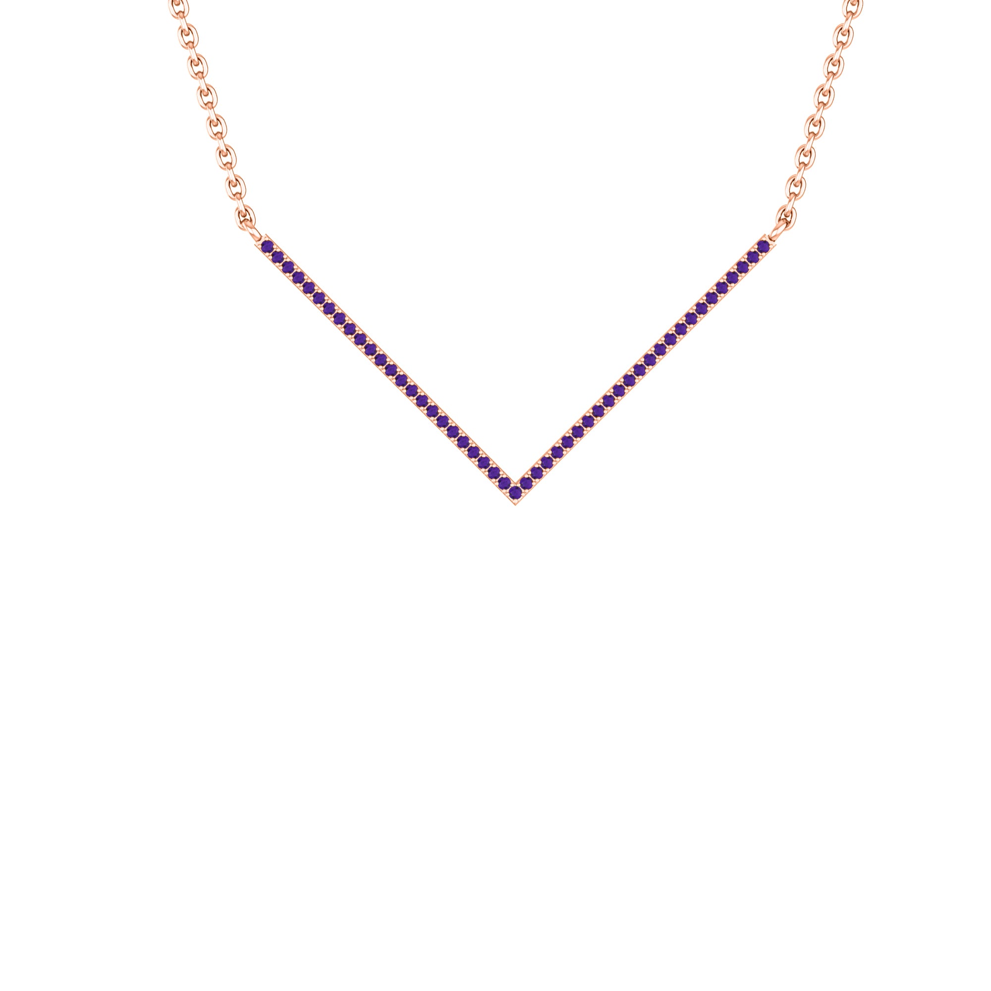 RKC 0.4 CT Moissanite Charm Necklace 925 Silver 14k Rose gold Plated Product Weight 3.5 GM Height 24.00 MM